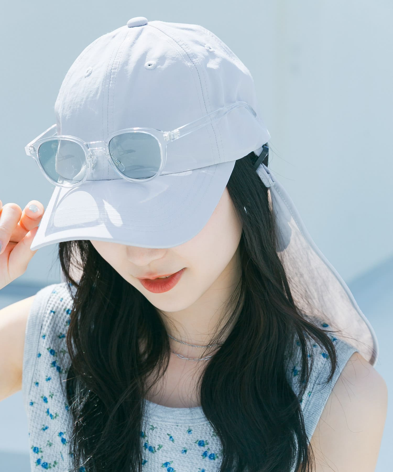 『撥水/UVカット』サンシェードキャップ GRY -
