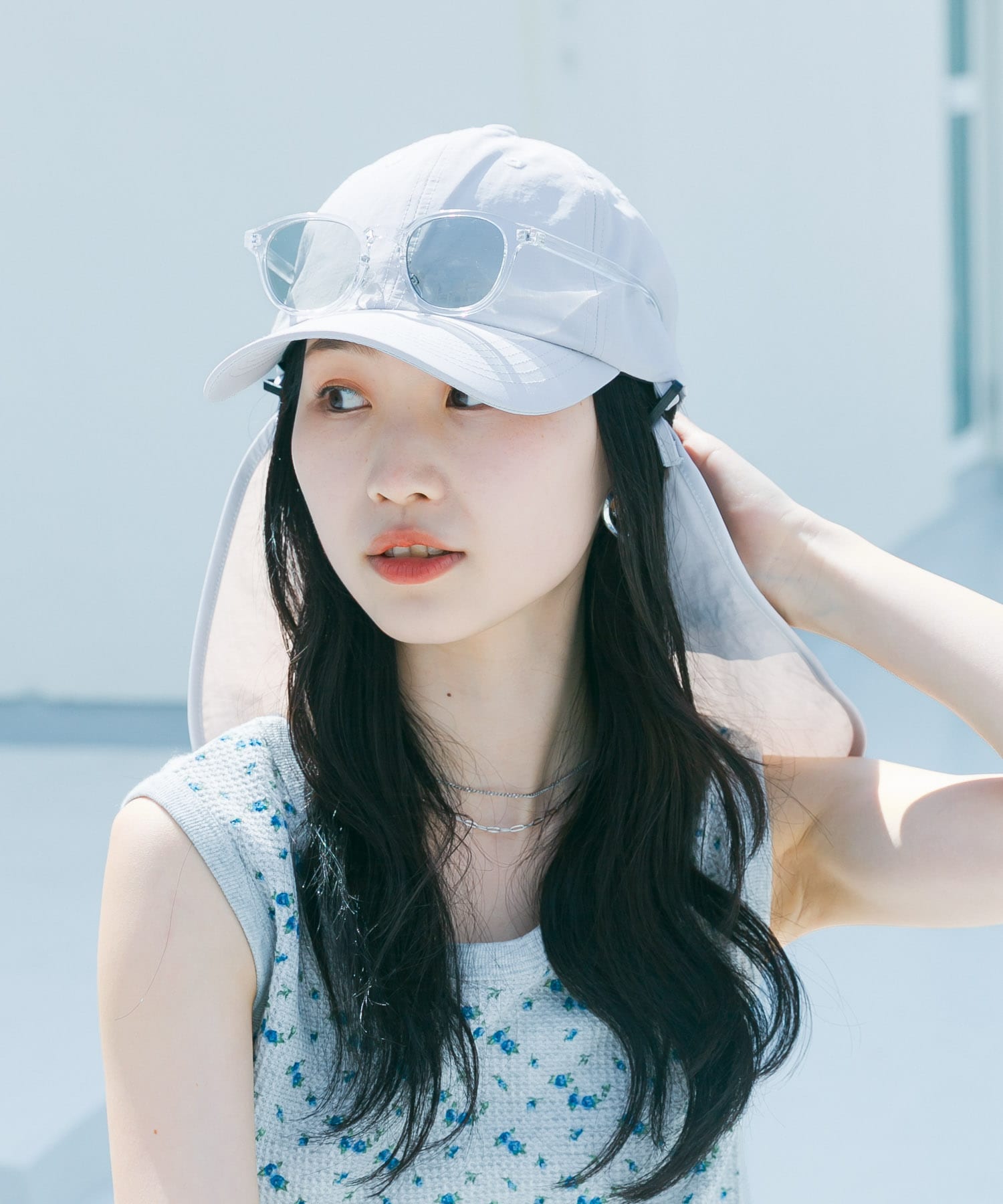 『撥水/UVカット』サンシェードキャップ GRY -