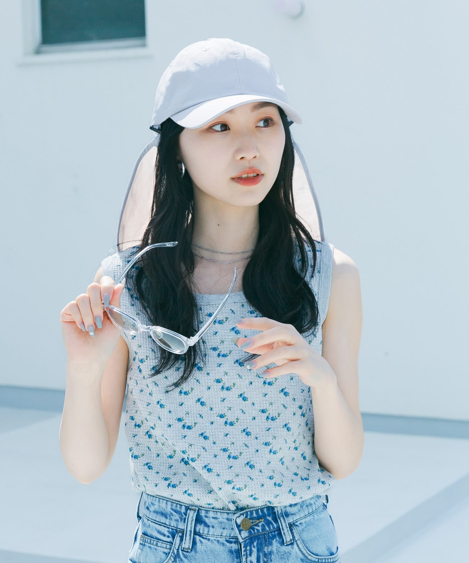 『撥水/UVカット』サンシェードキャップ GRY -