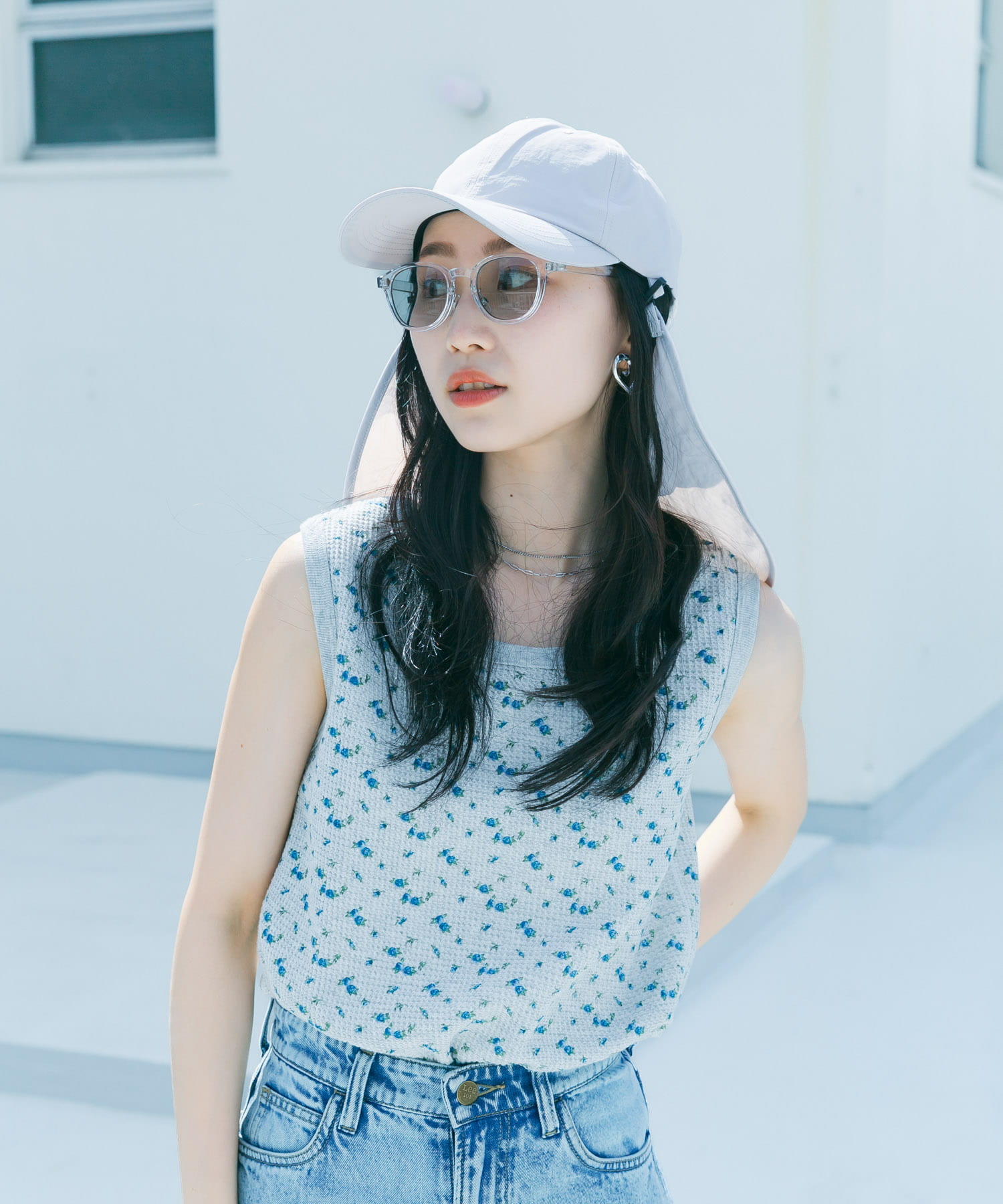 『撥水/UVカット』サンシェードキャップ GRY -