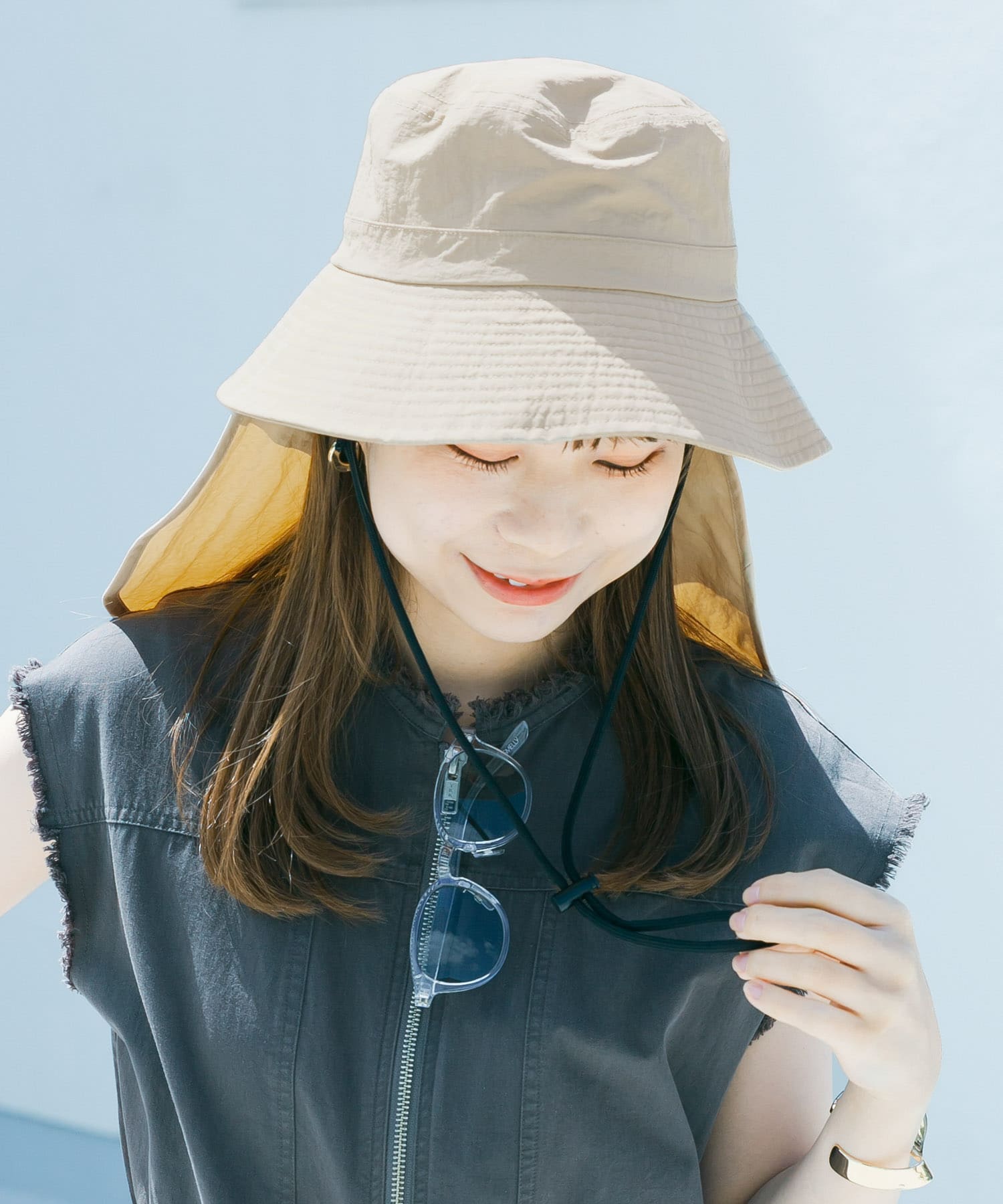 『撥水/UVカット』サンシェードバケットハット