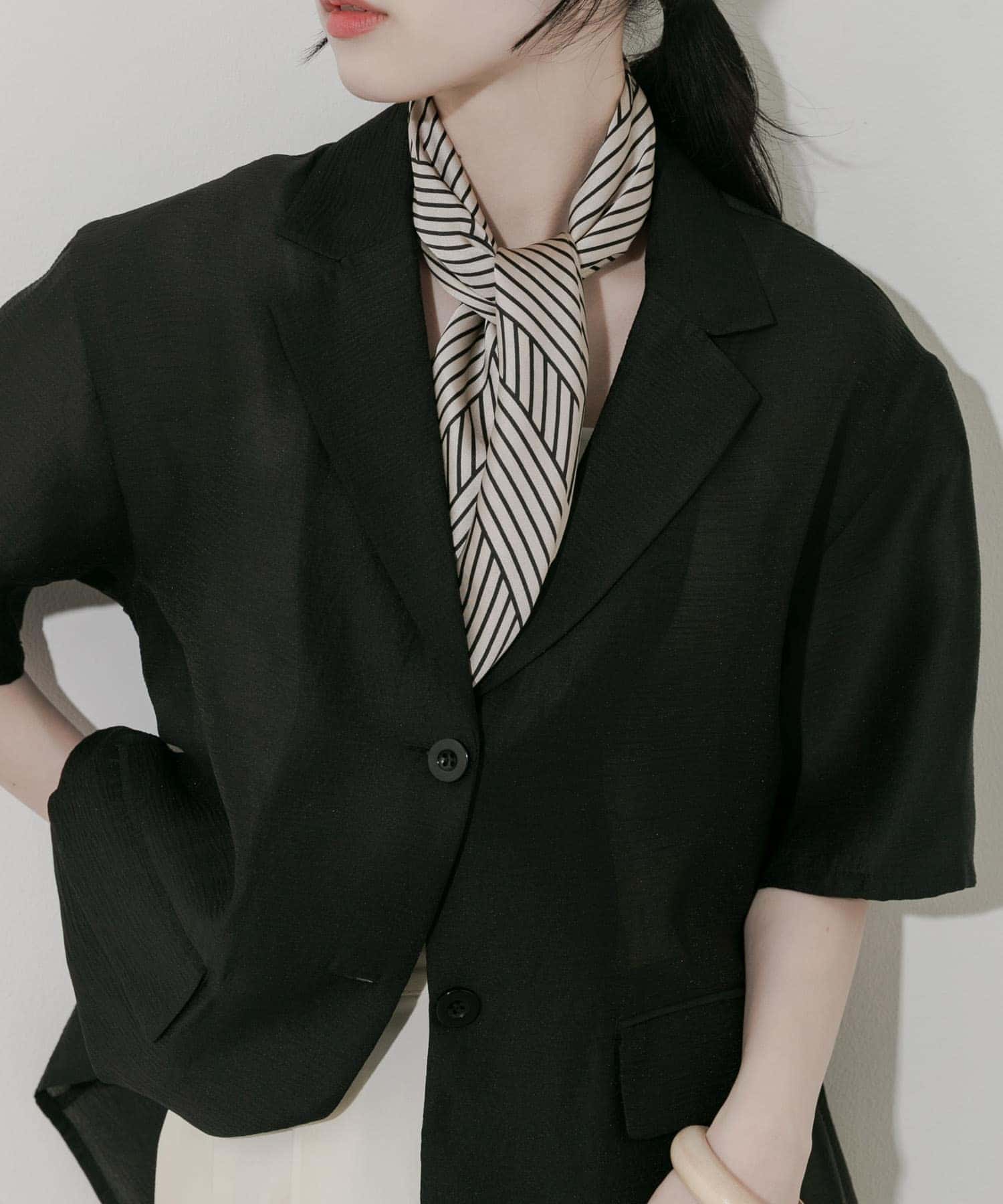 アソートパターンスカーフ GRY -