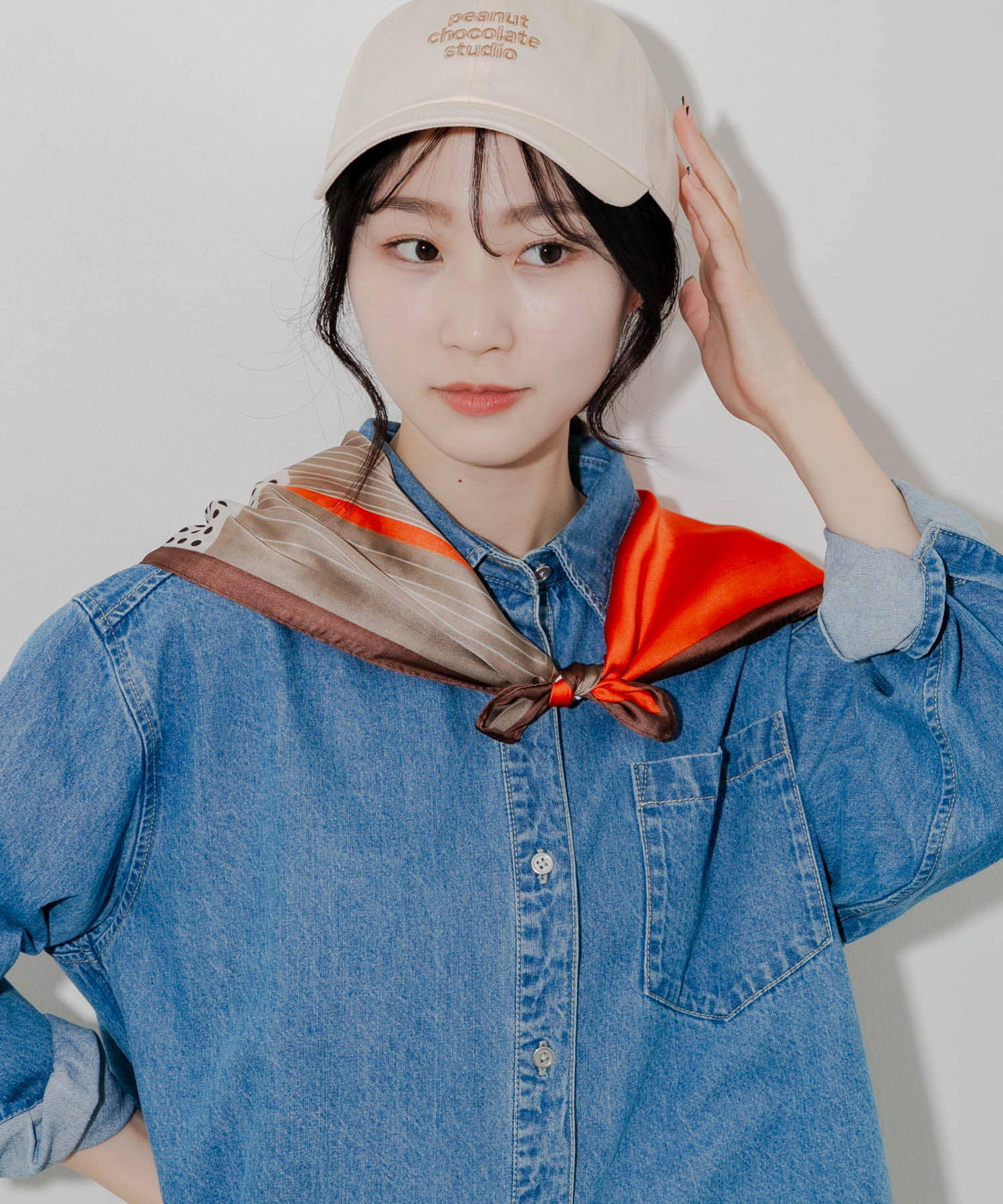 アソートパターンスカーフ BRN -