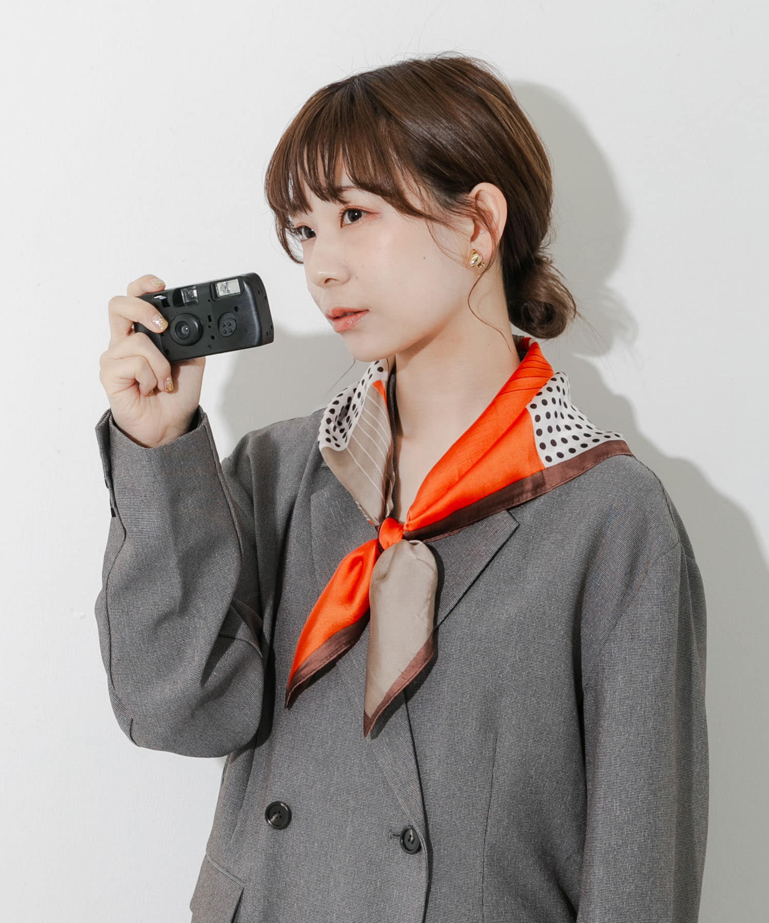 アソートパターンスカーフ BRN -