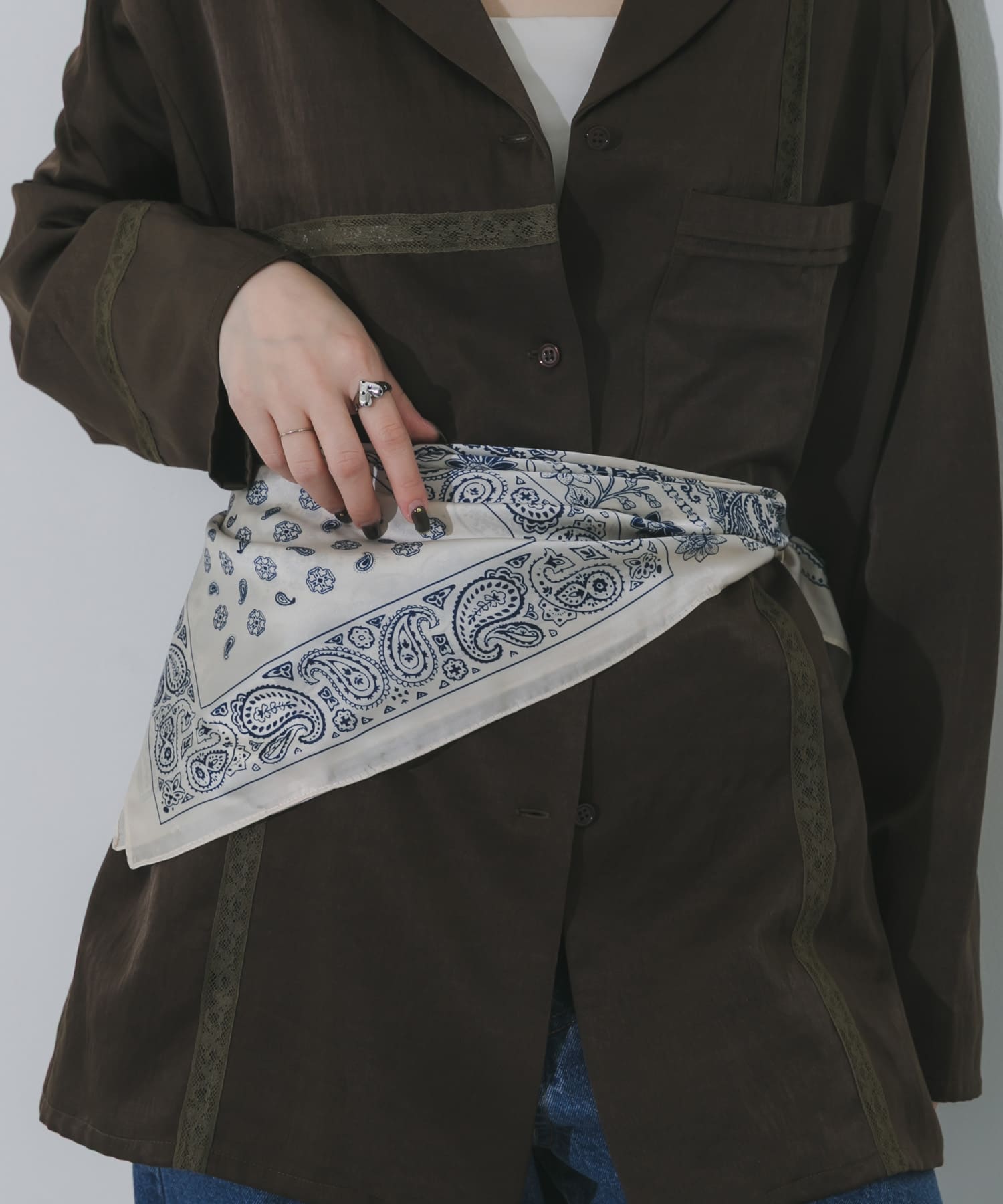 アソートパターンスカーフ WHT -