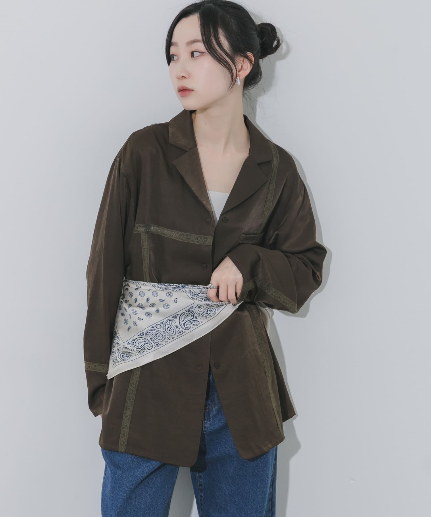 アソートパターンスカーフ WHT -