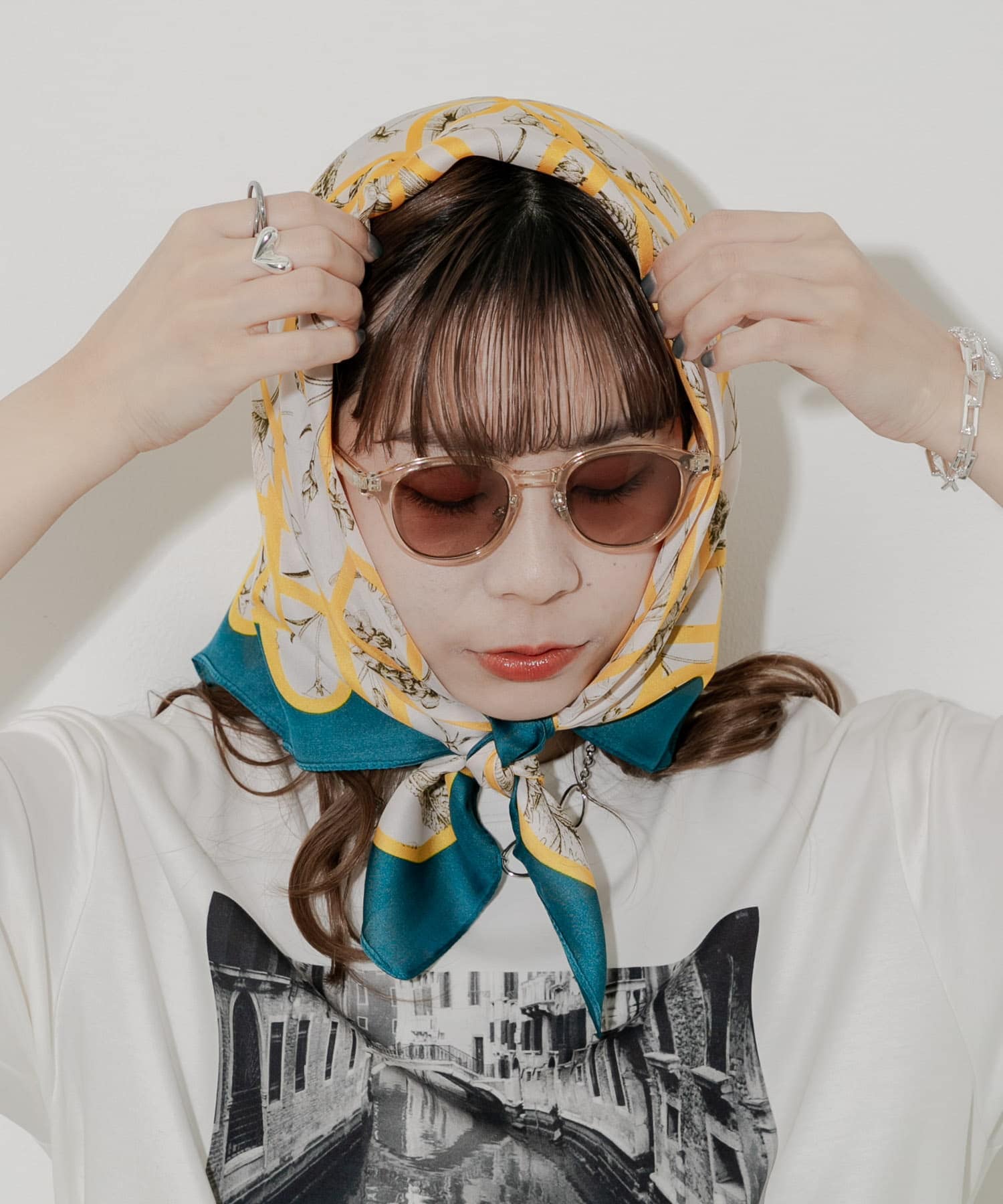 アソートパターンスカーフ YEL -