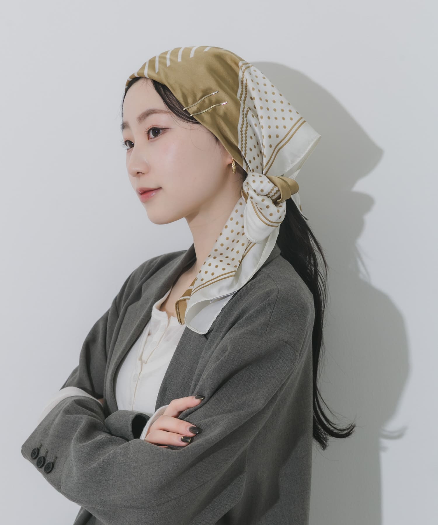 アソートビッグスカーフ BEG -