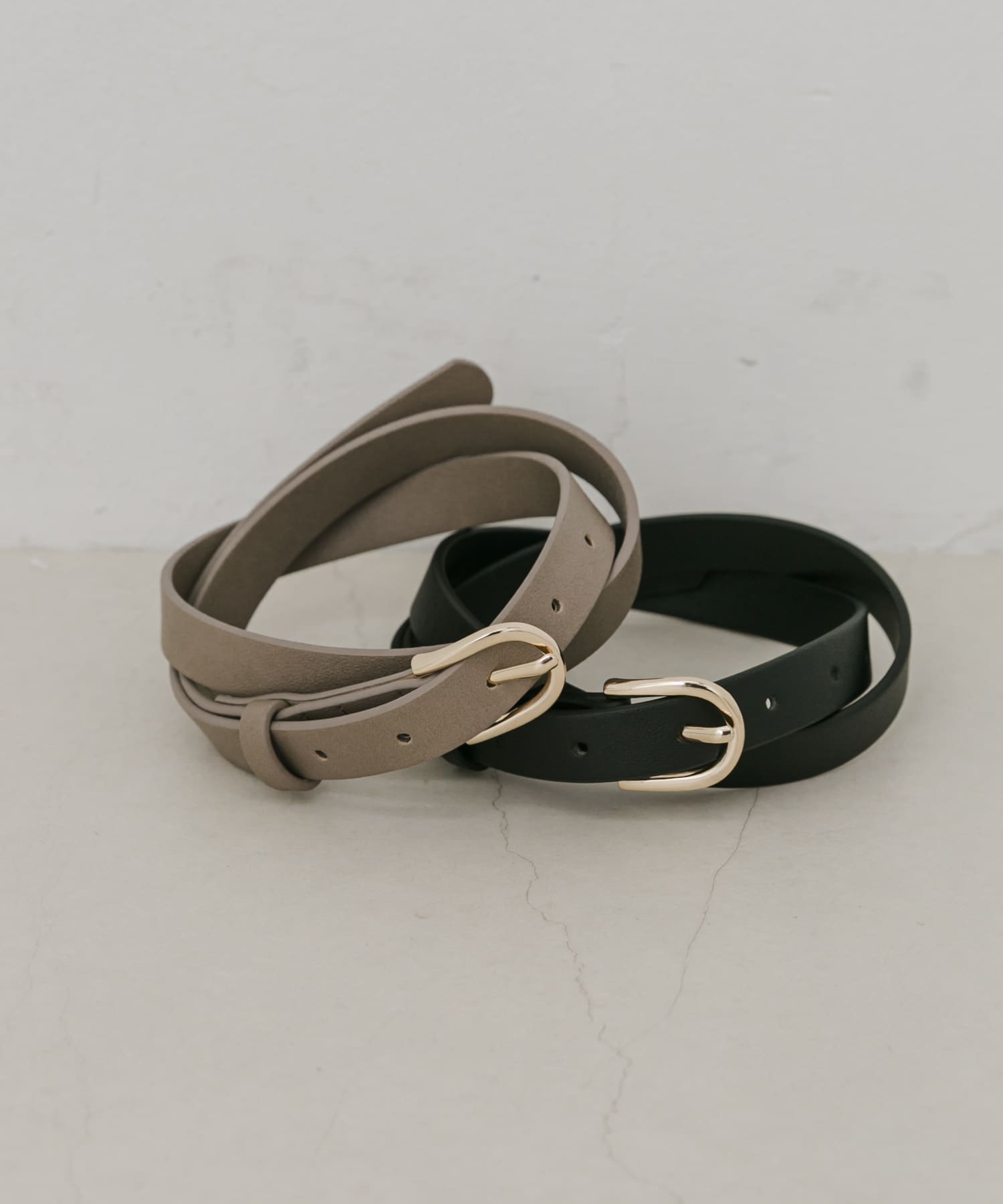 オーバルシングルピンベルト BLK -