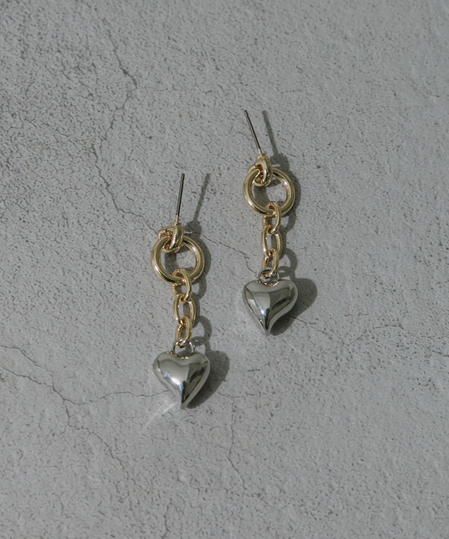 ハートドロップピアス GLD -