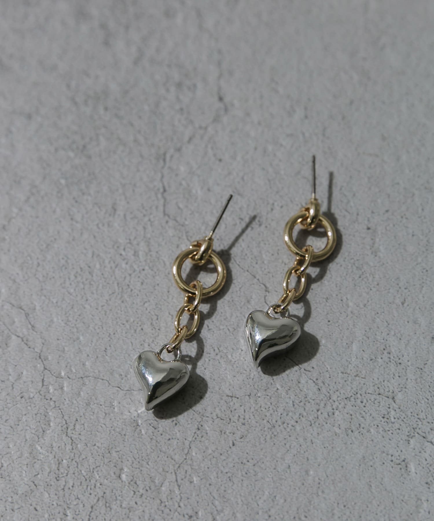 ハートドロップピアス GLD -
