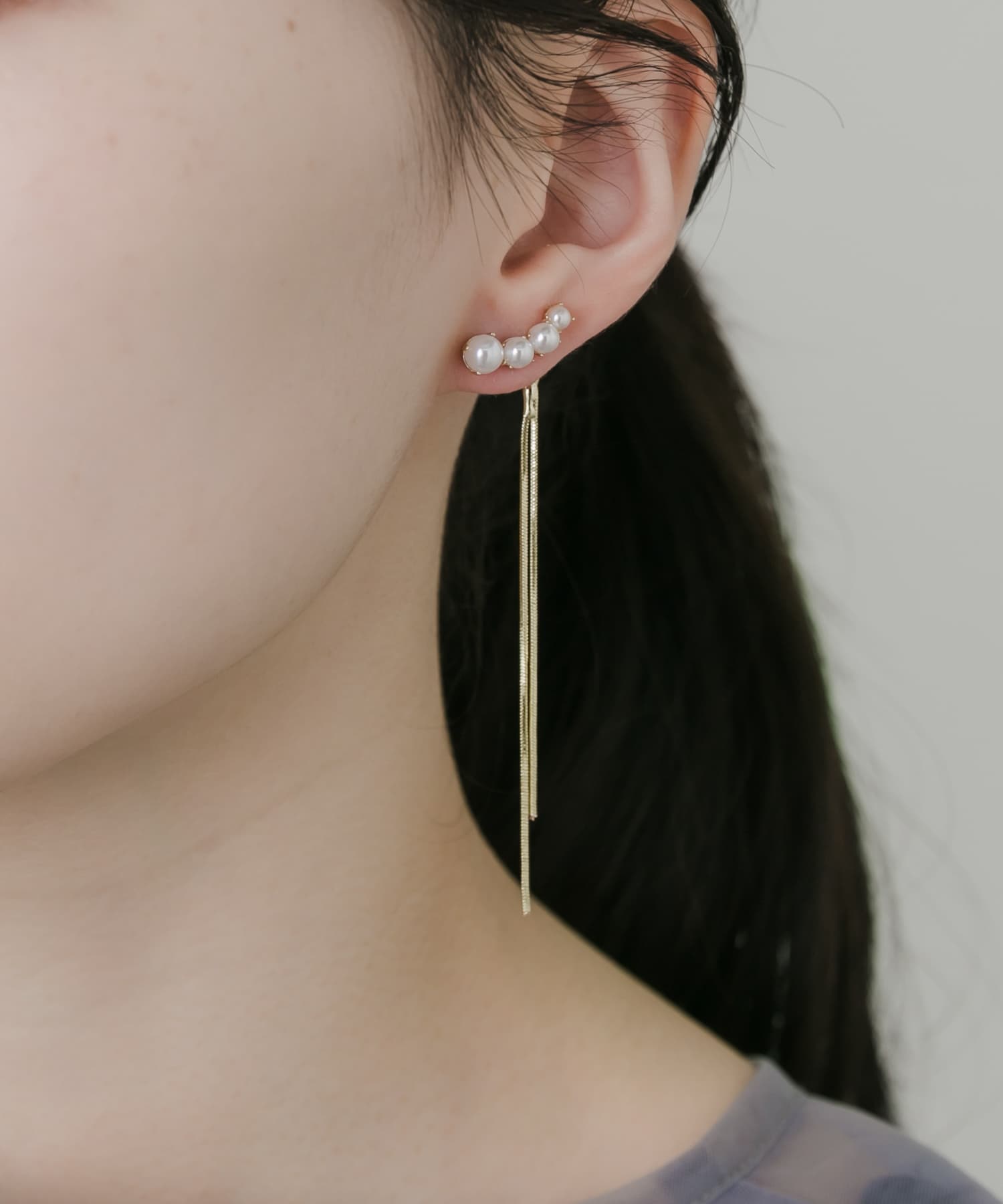 パールチェーンピアス GLD/IVO -