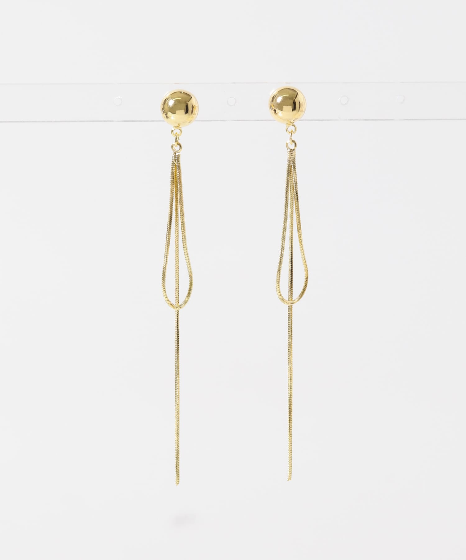 ボールチェーンフープピアス GLD -