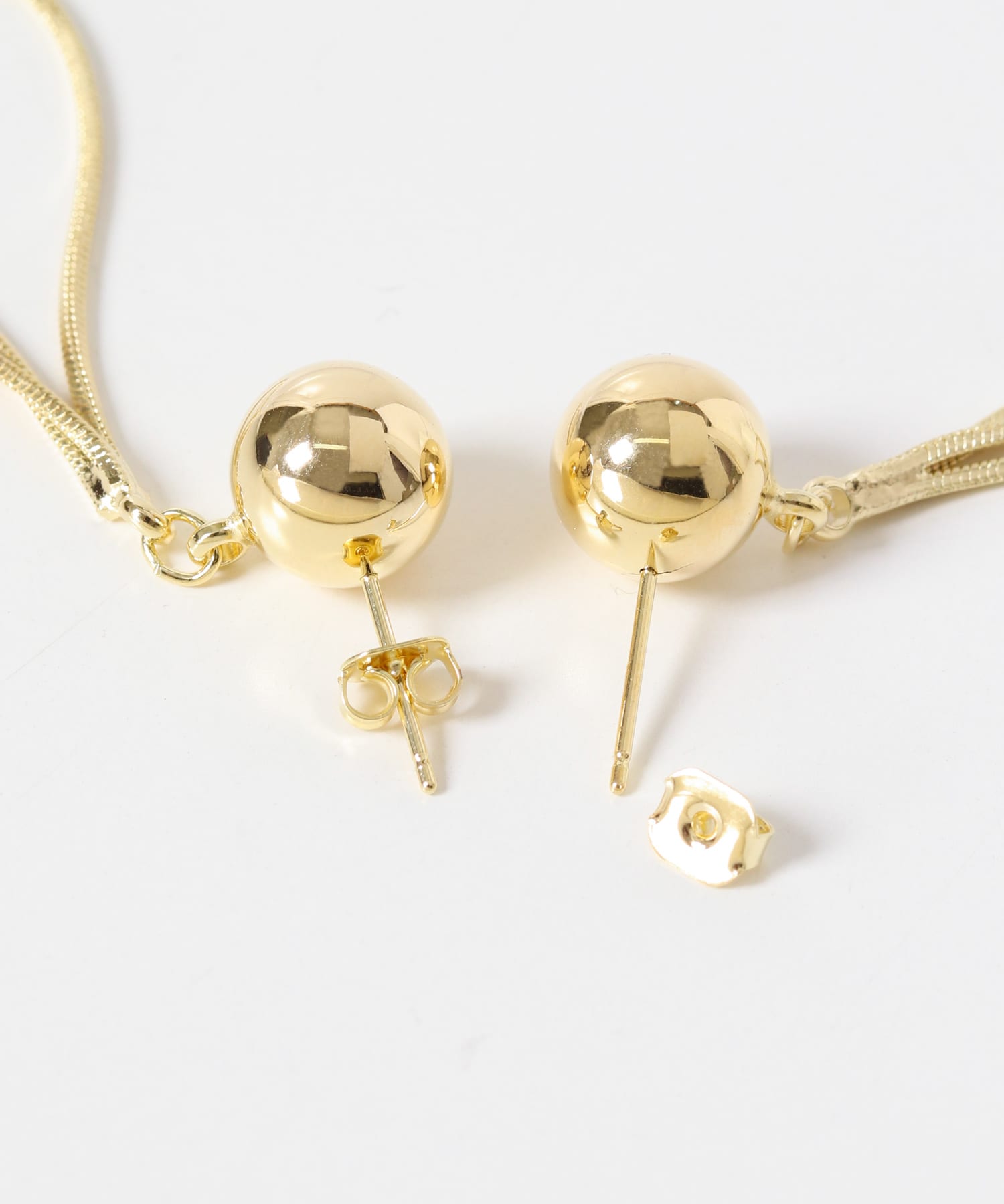 ボールチェーンフープピアス GLD -