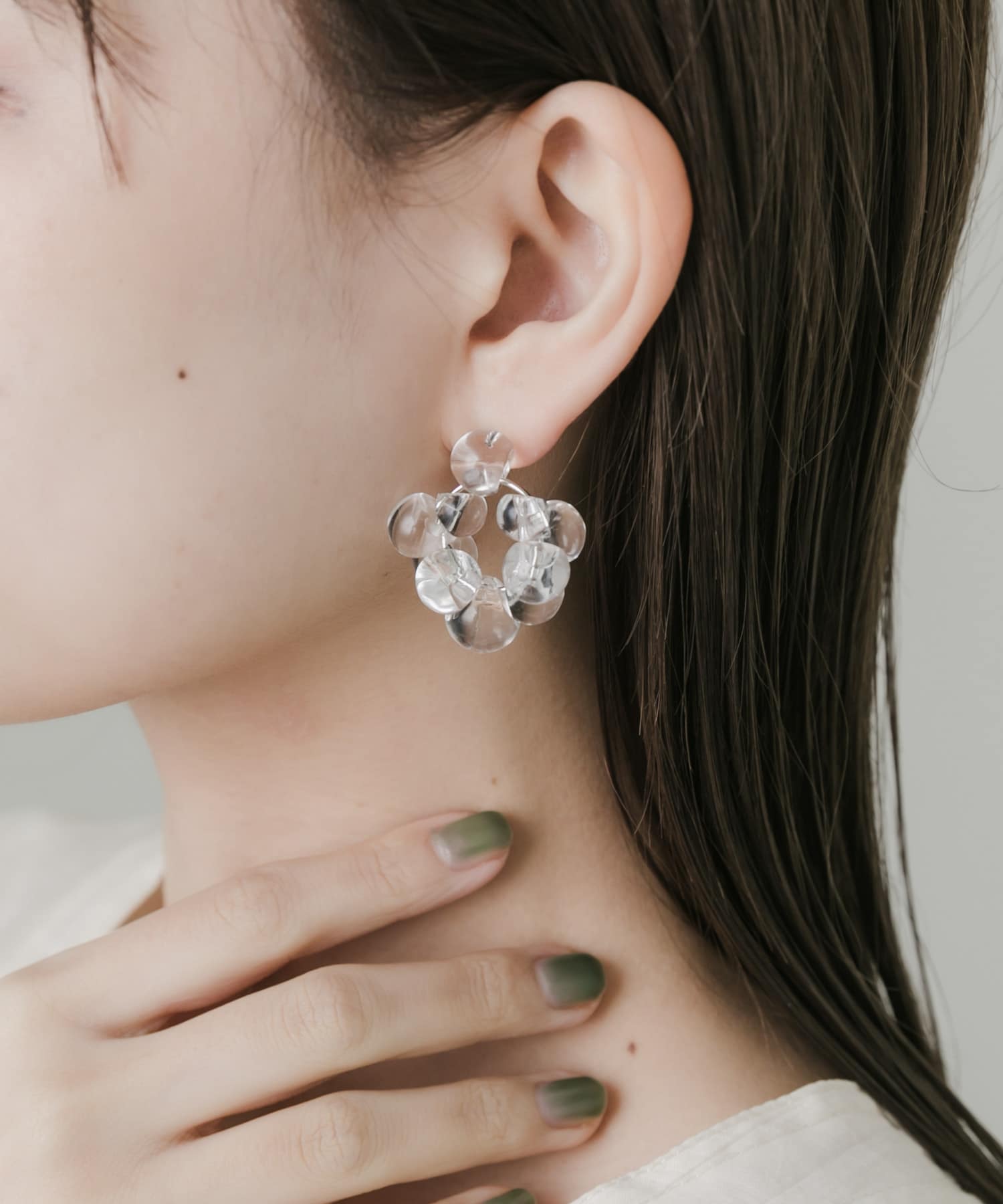クリアモチーフピアス CLR -