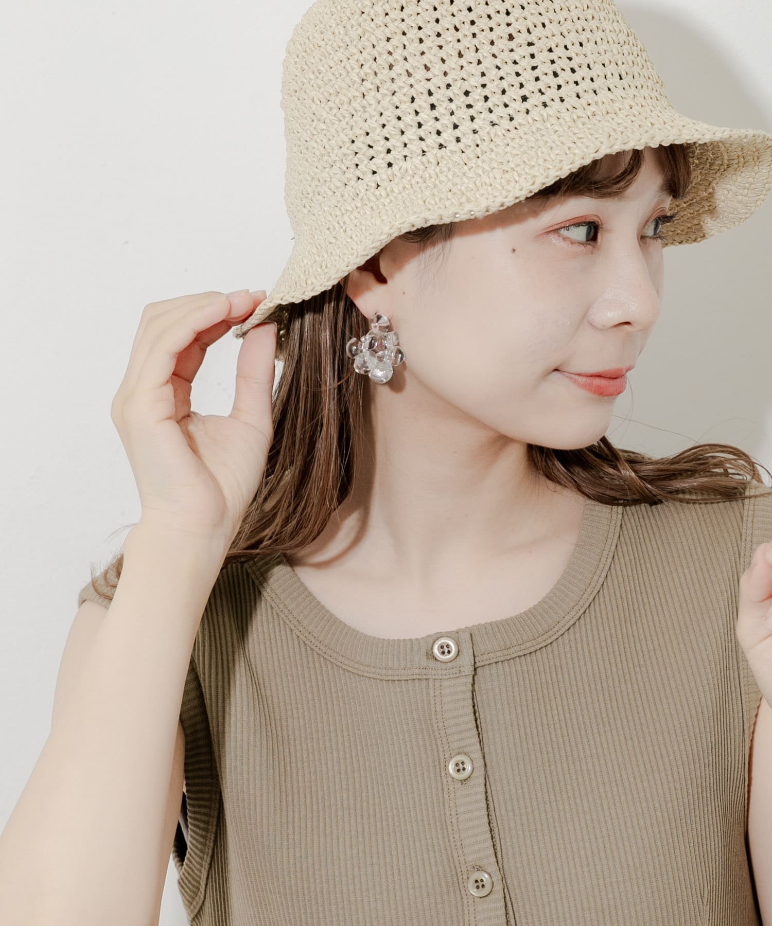 クリアモチーフピアス CLR -