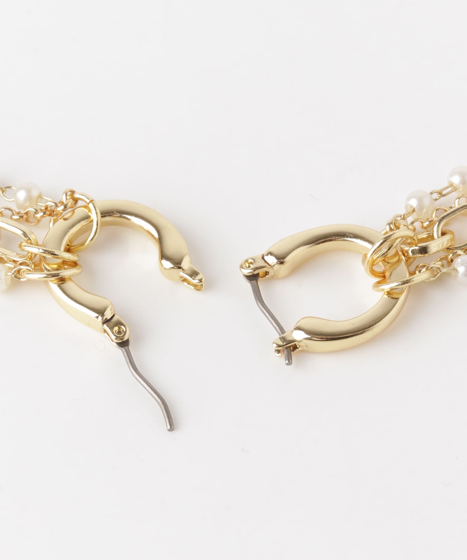パールチェーンマルチWAYフープピアス GLD -