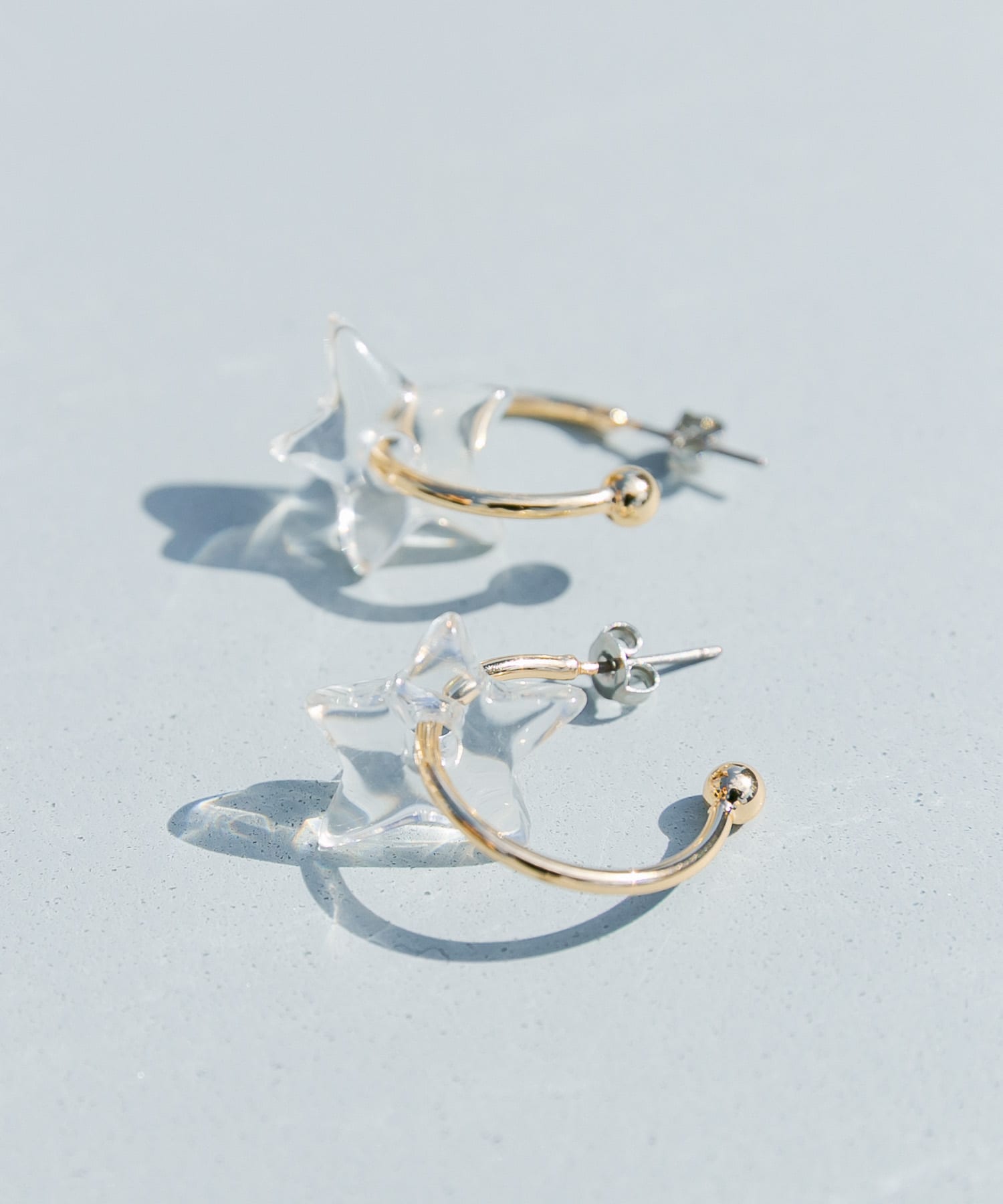 クリアスターフープピアス