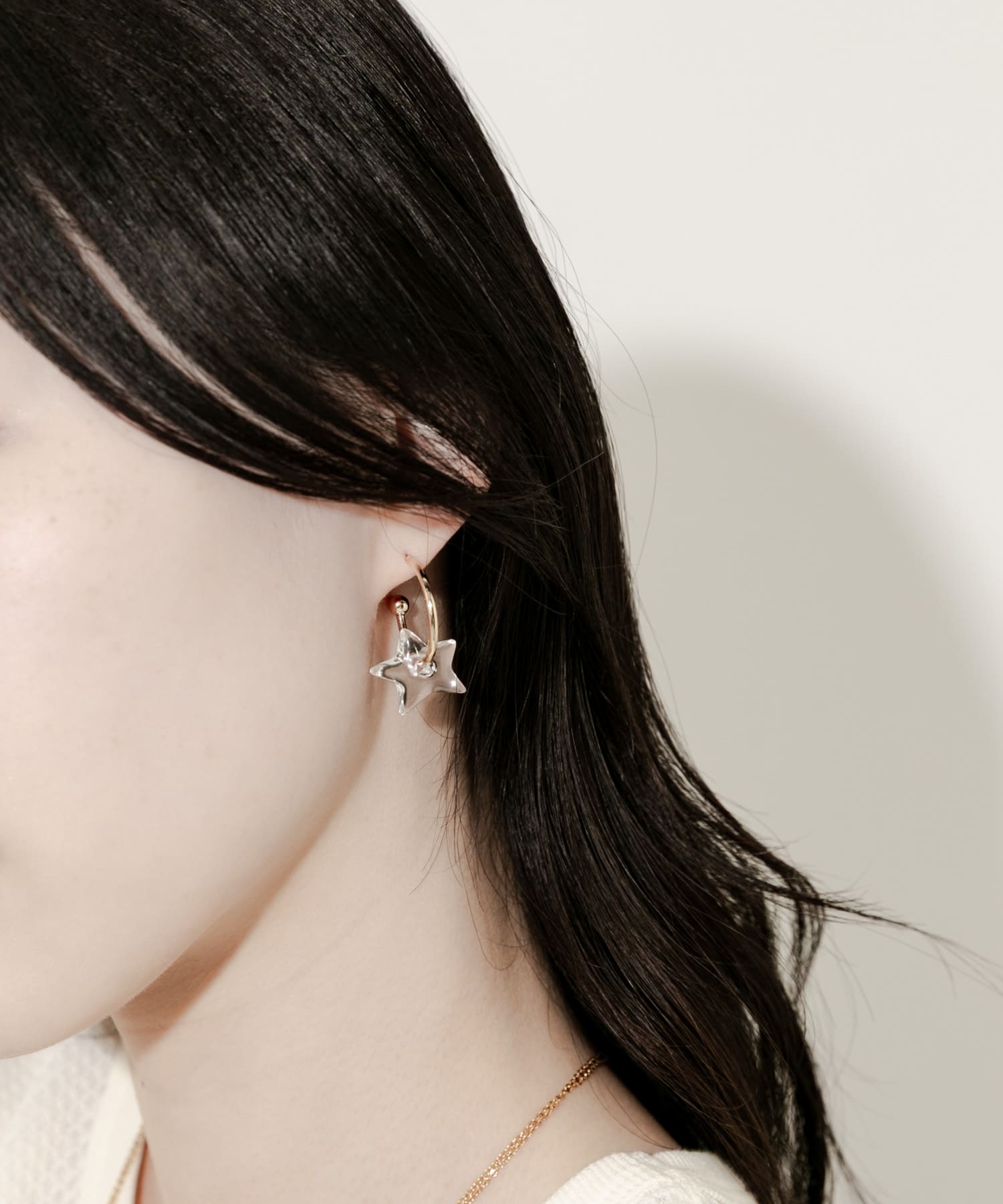 クリアスターフープピアス CLR -