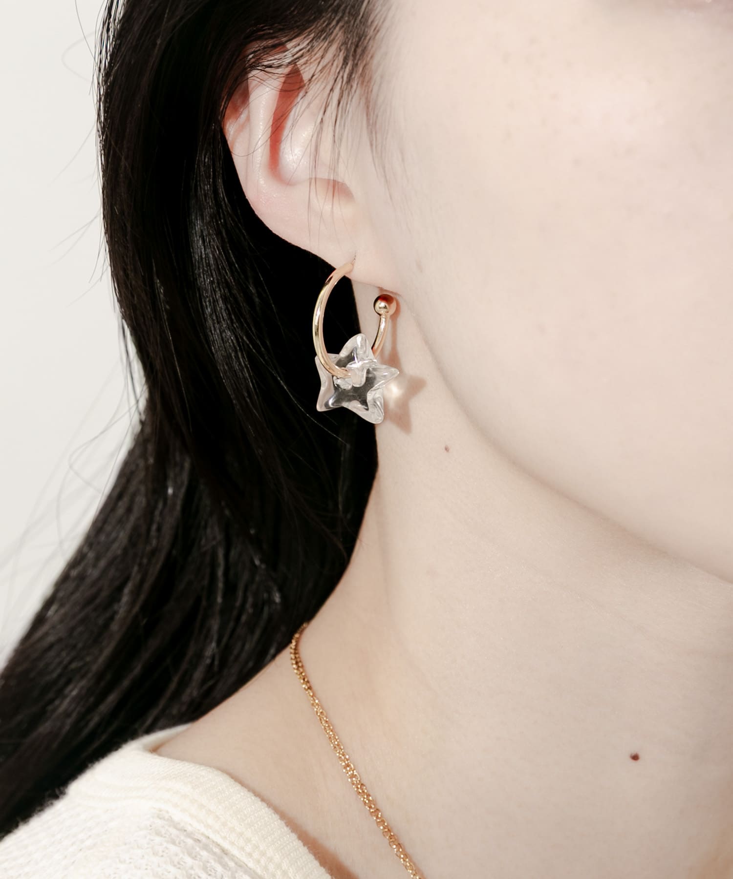 クリアスターフープピアス CLR -
