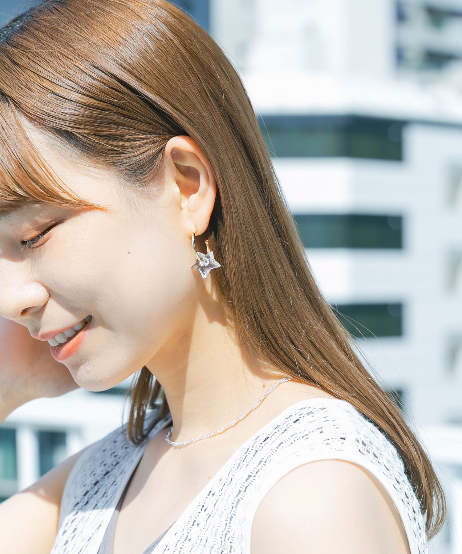 クリアスターフープピアス CLR -