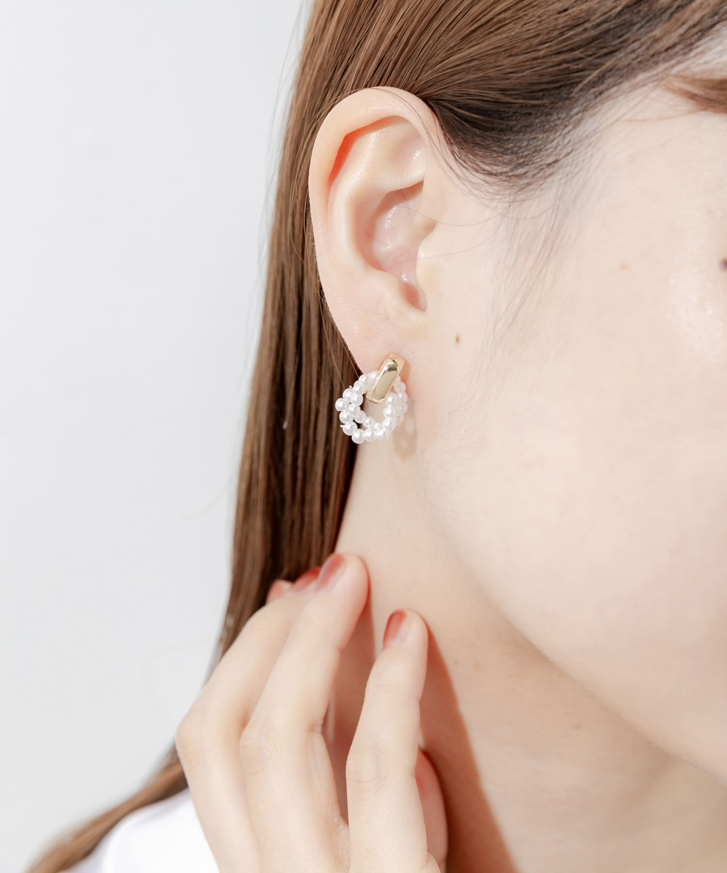 ミニパールフロントピアス GD/IV -