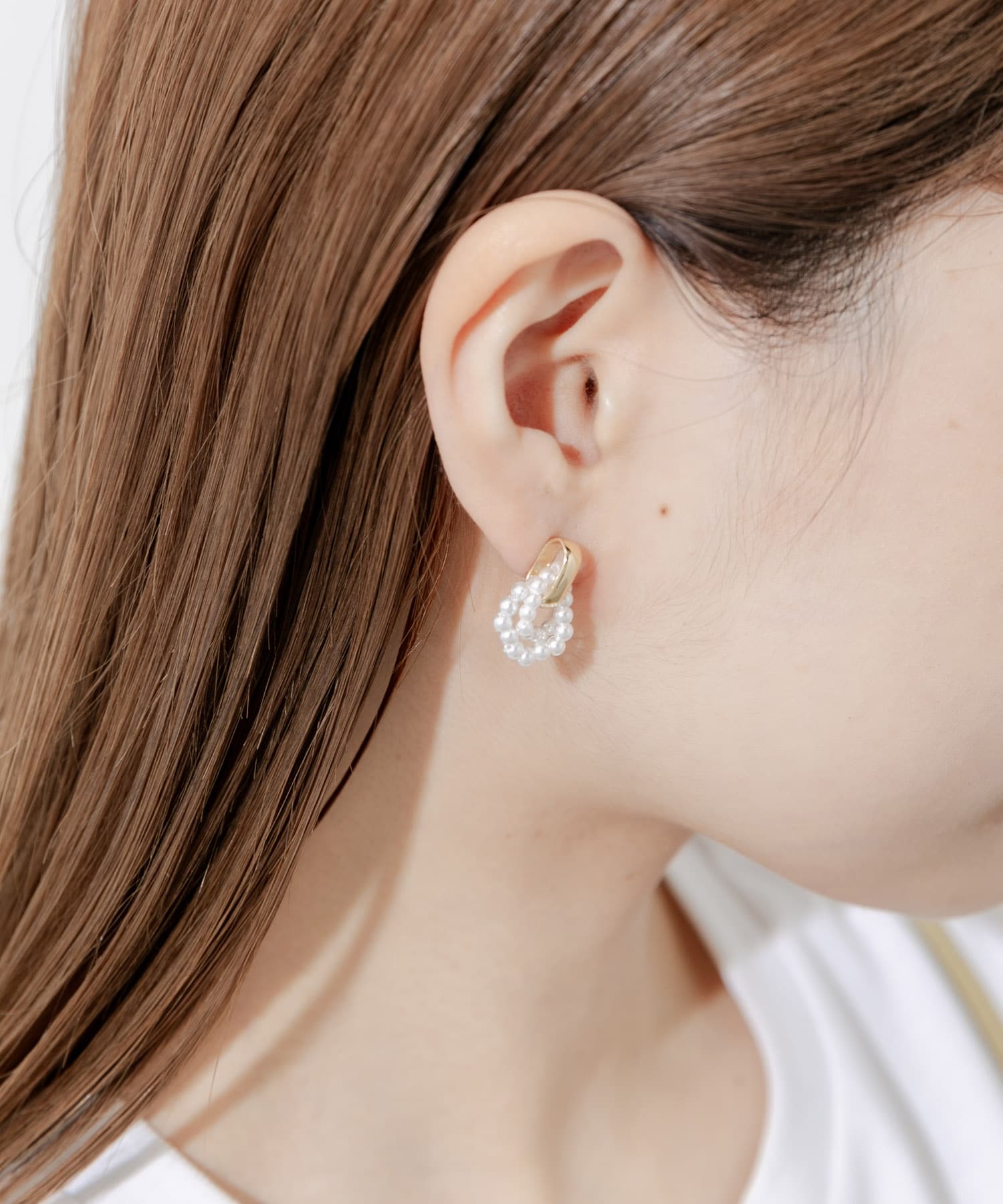 ミニパールフロントピアス GD/IV -