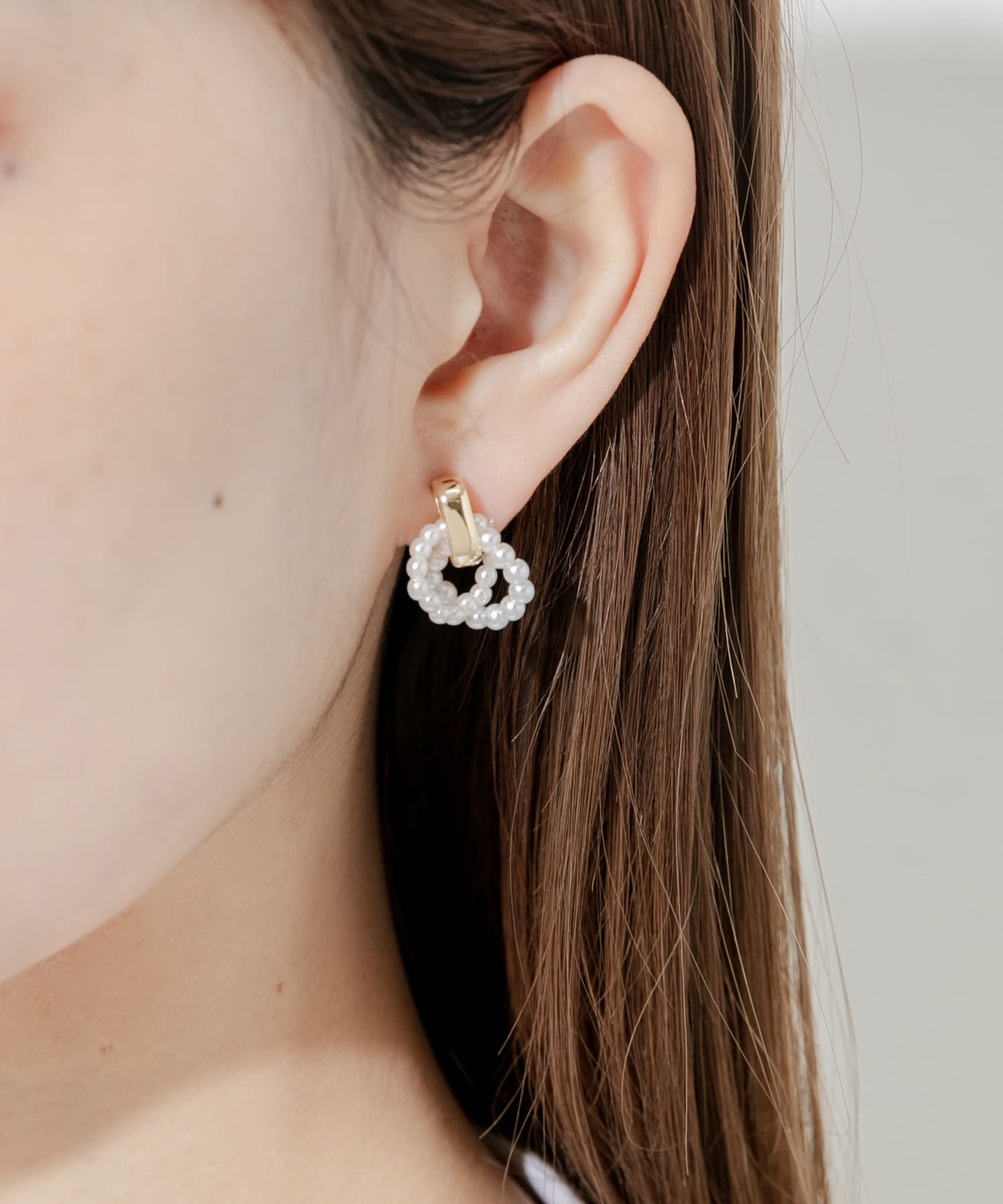 ミニパールフロントピアス GD/IV -