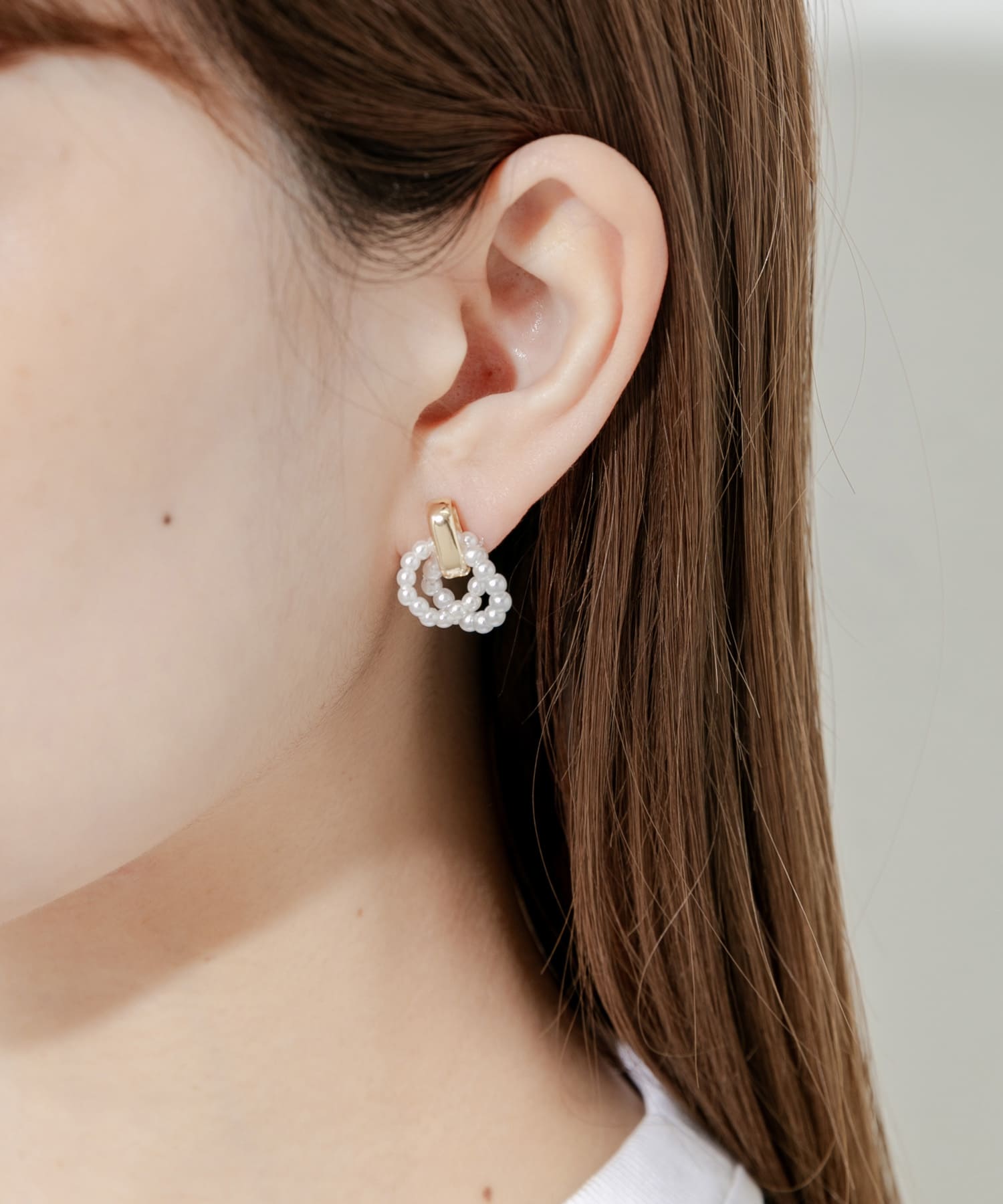 ミニパールフロントピアス GD/IV -