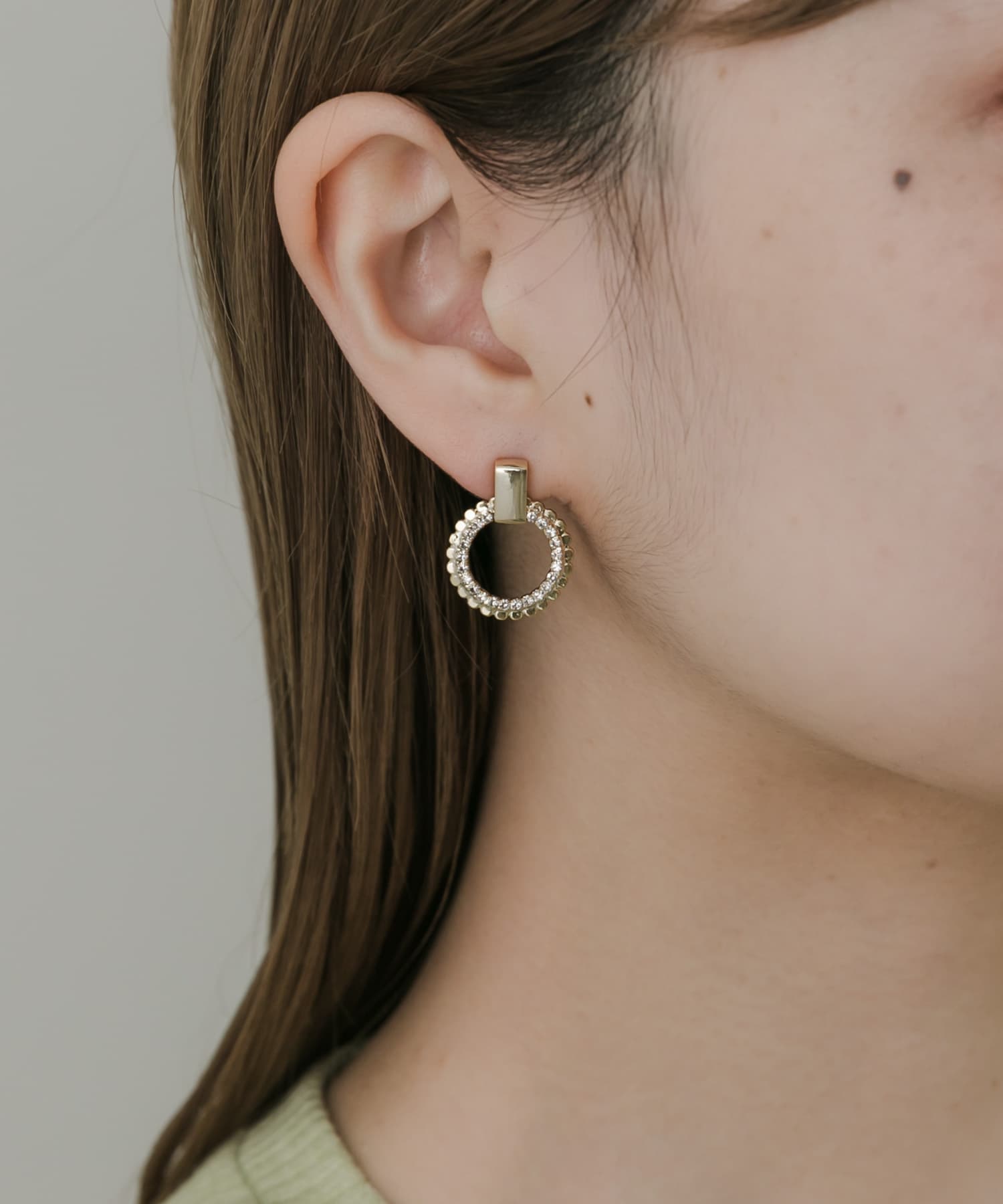 ビジューサークルピアス GLD -