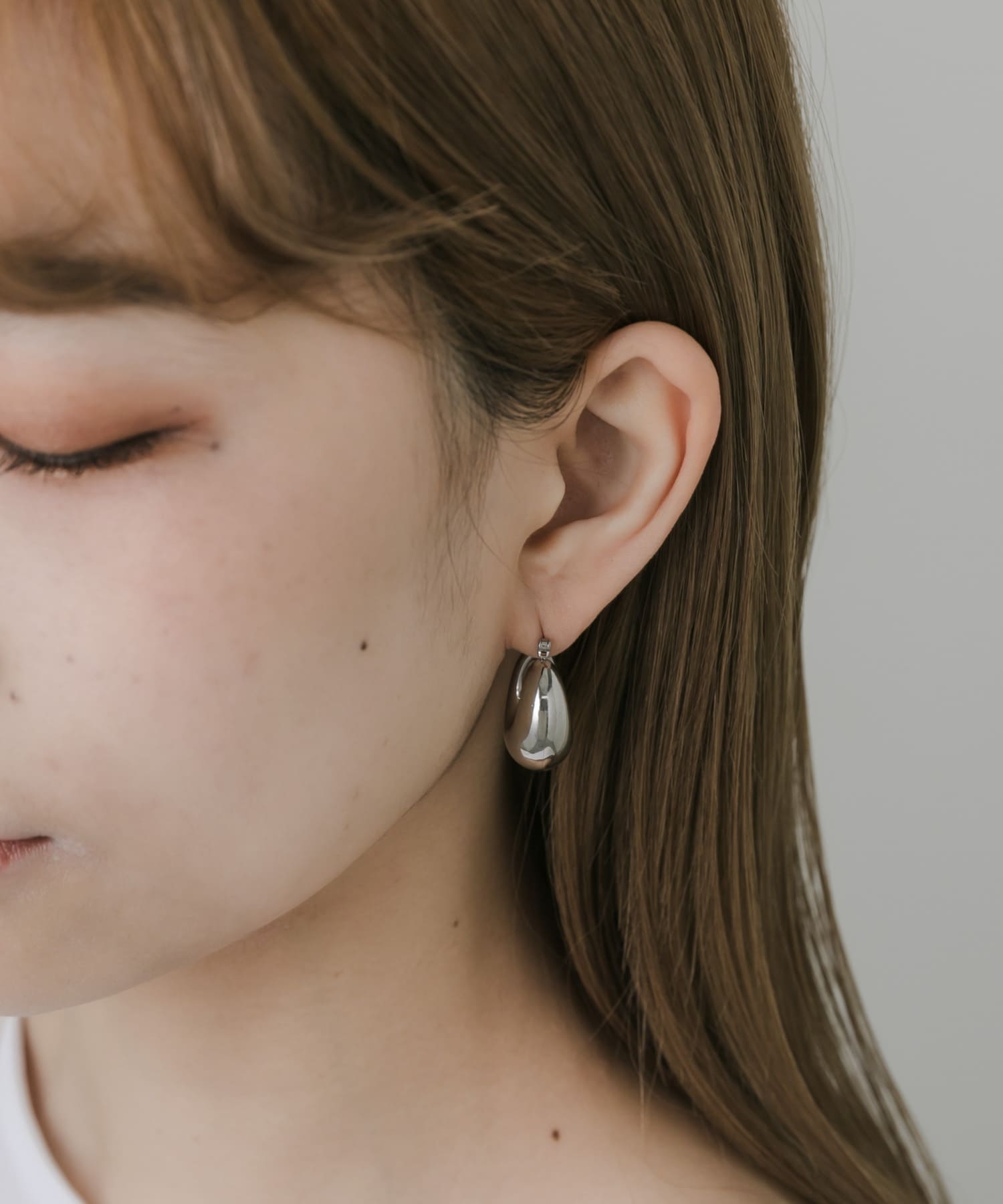 ステンレスプランプフープピアス SLV -