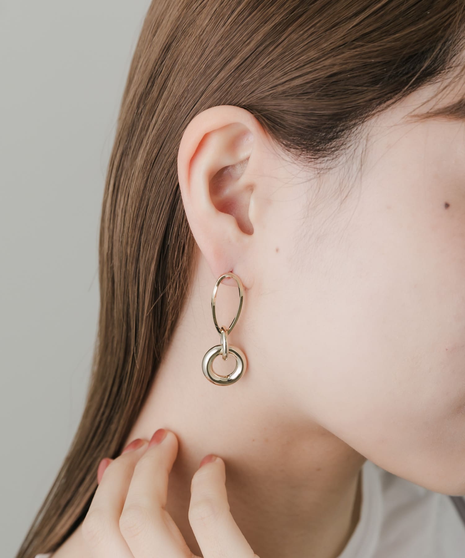ニュアンスメタルデザインピアス GLD -