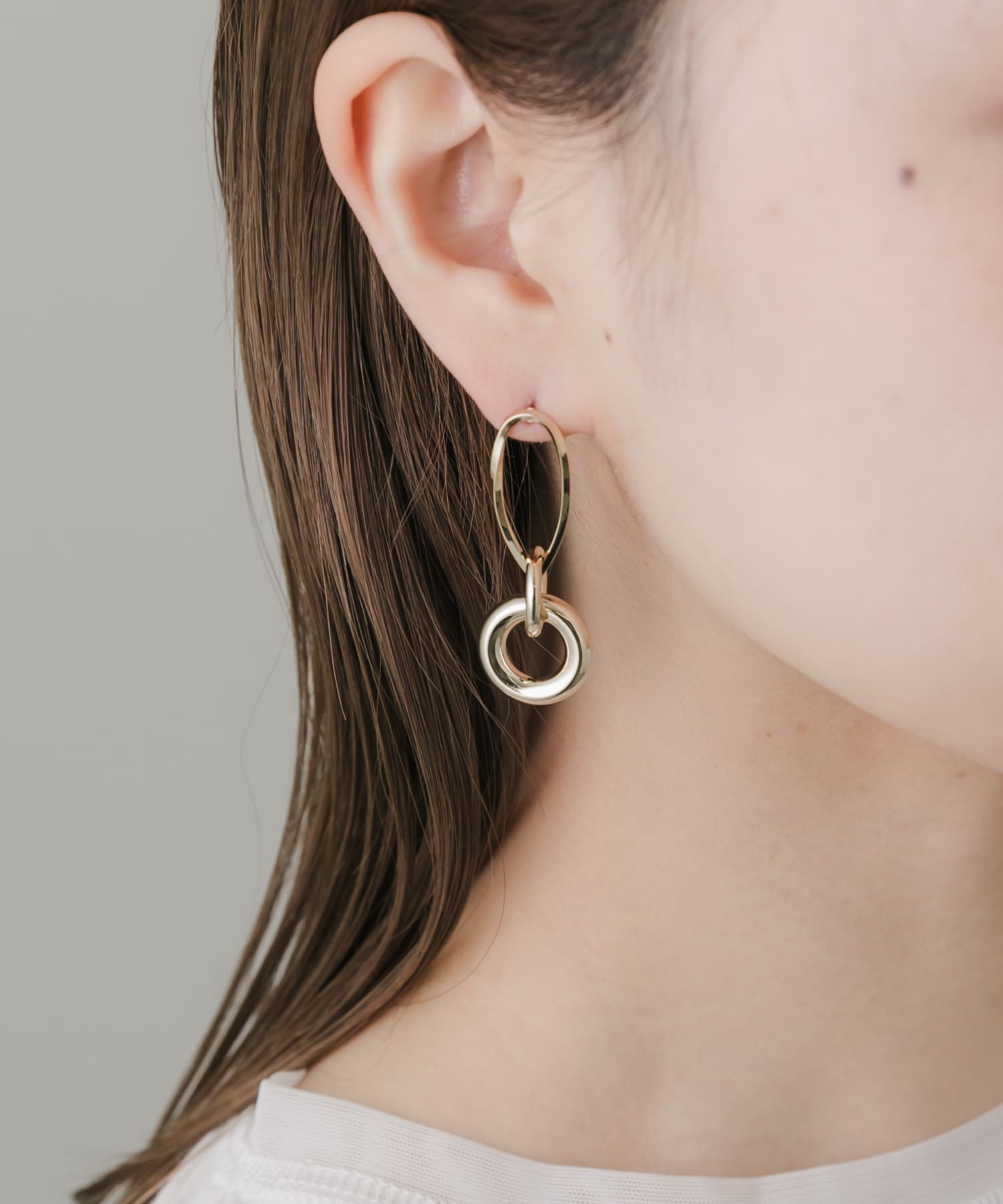 ニュアンスメタルデザインピアス GLD -