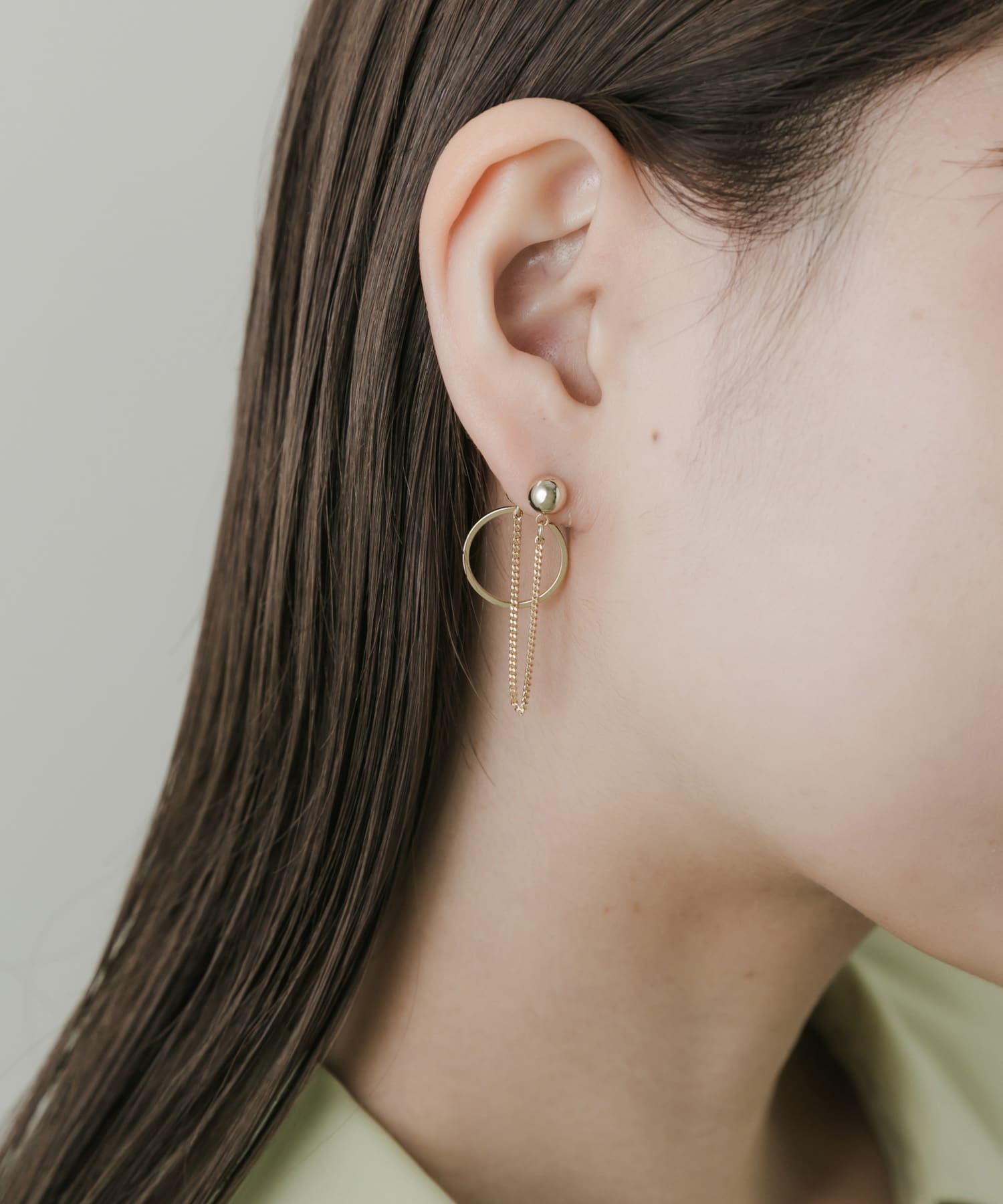 チェーンサークルピアス GLD -