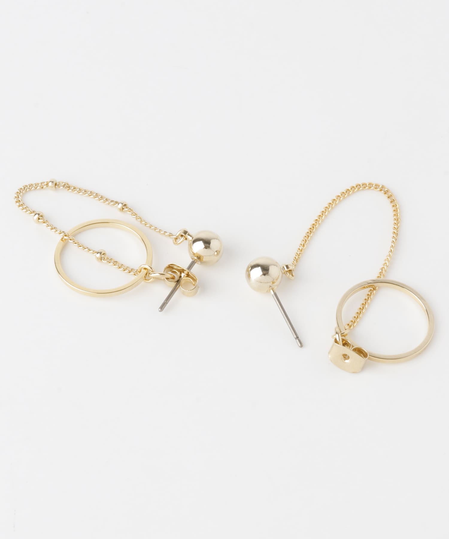 チェーンサークルピアス GLD -