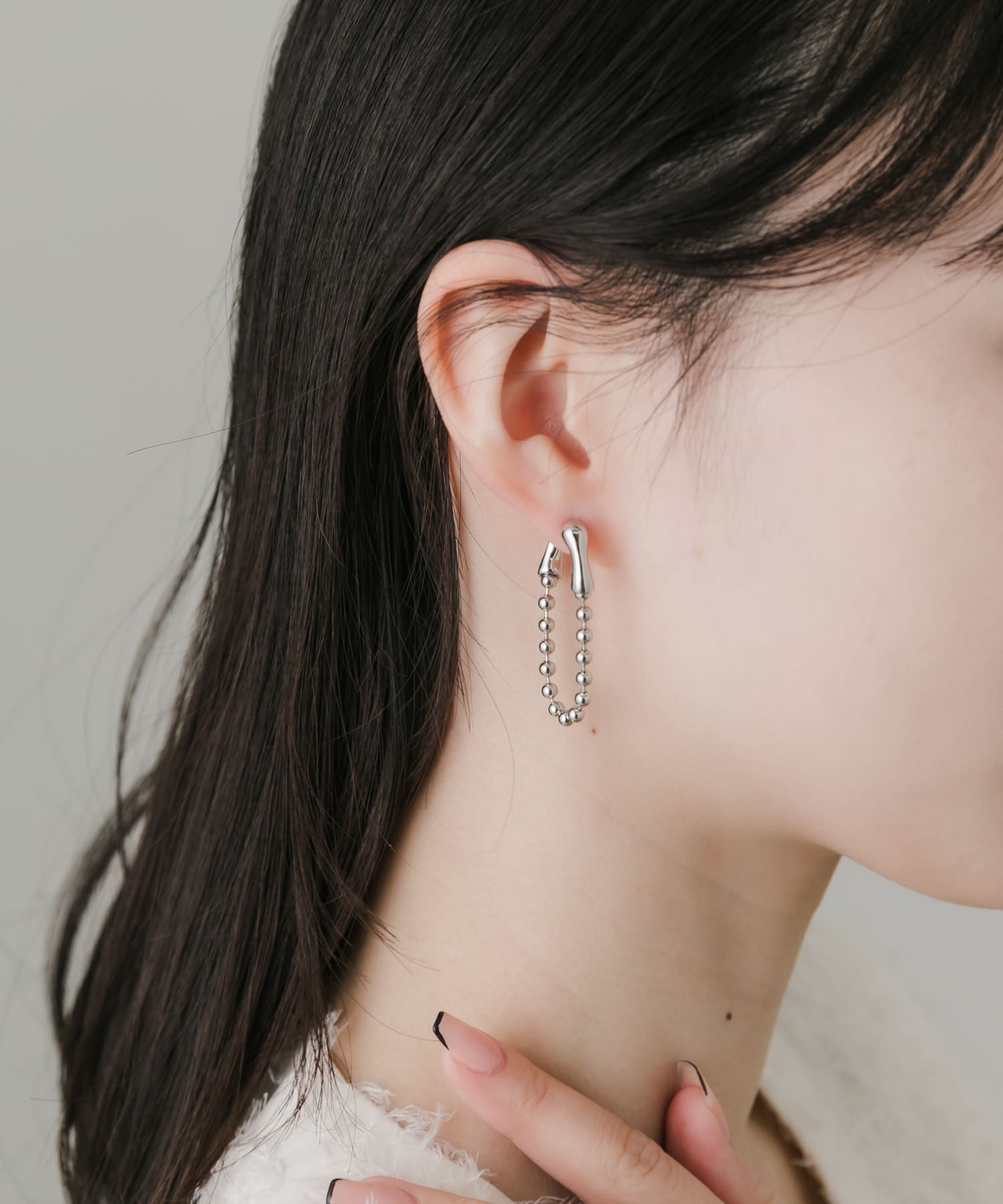 ボールチェーンピアス SLV -