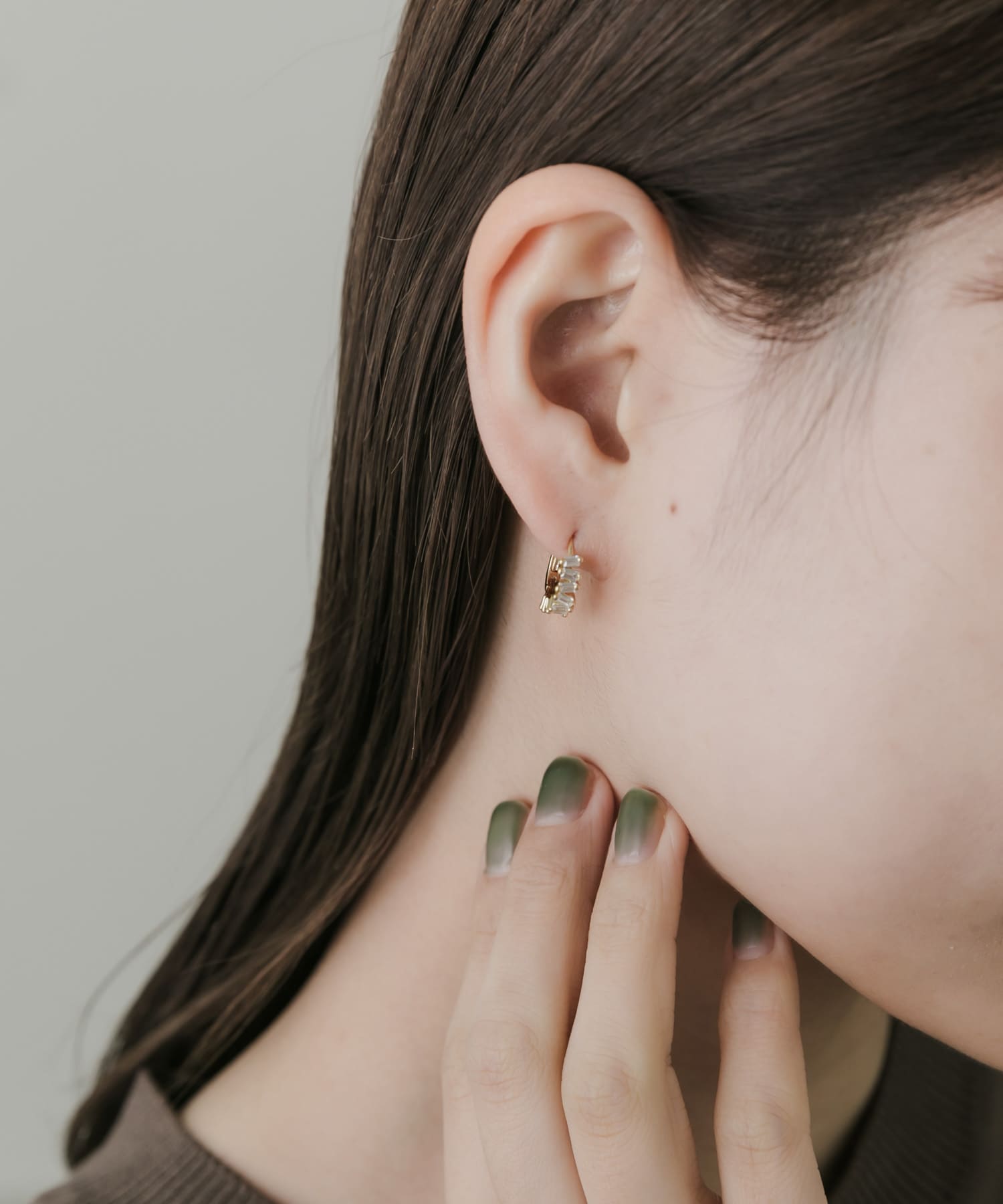 ビジューフープワンタッチピアス GLD -