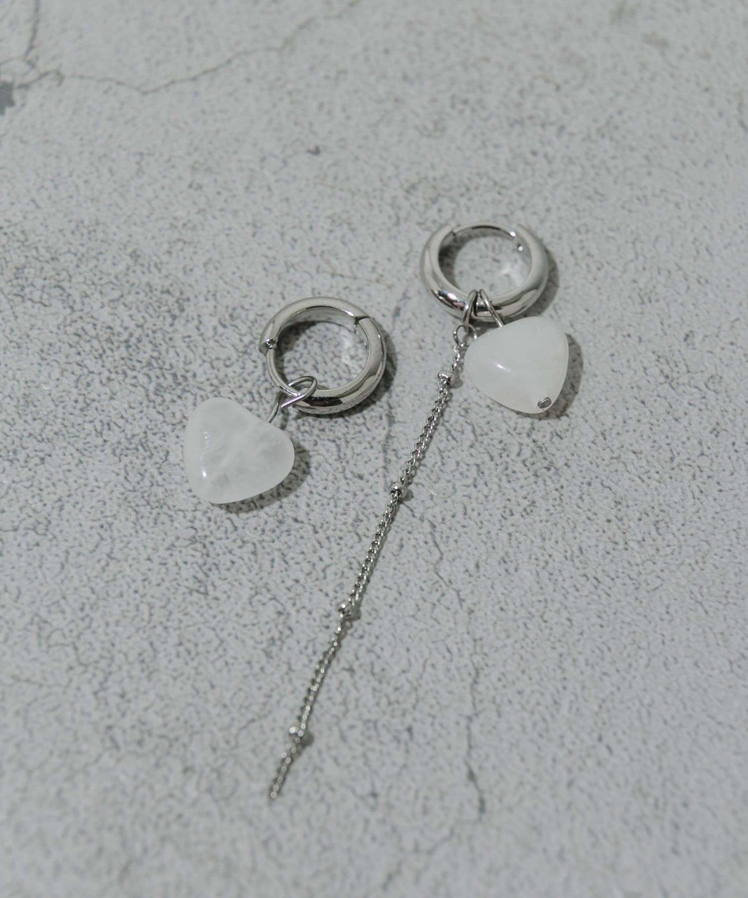 ステンレスハートドロップ2WAYピアス