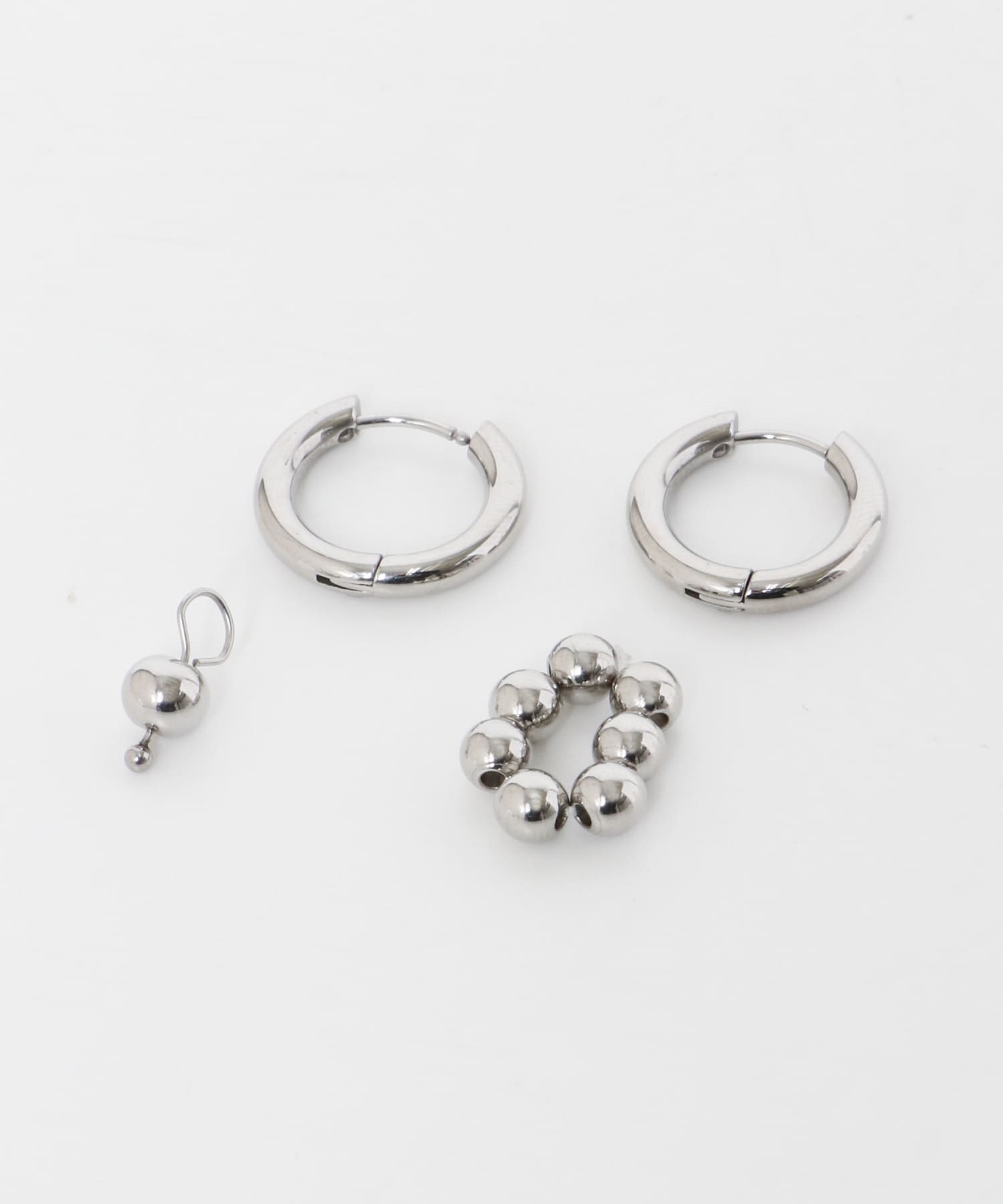 ステンレスアシメメタルボール2WAYピアス(- SLV): アクセサリー｜URBAN