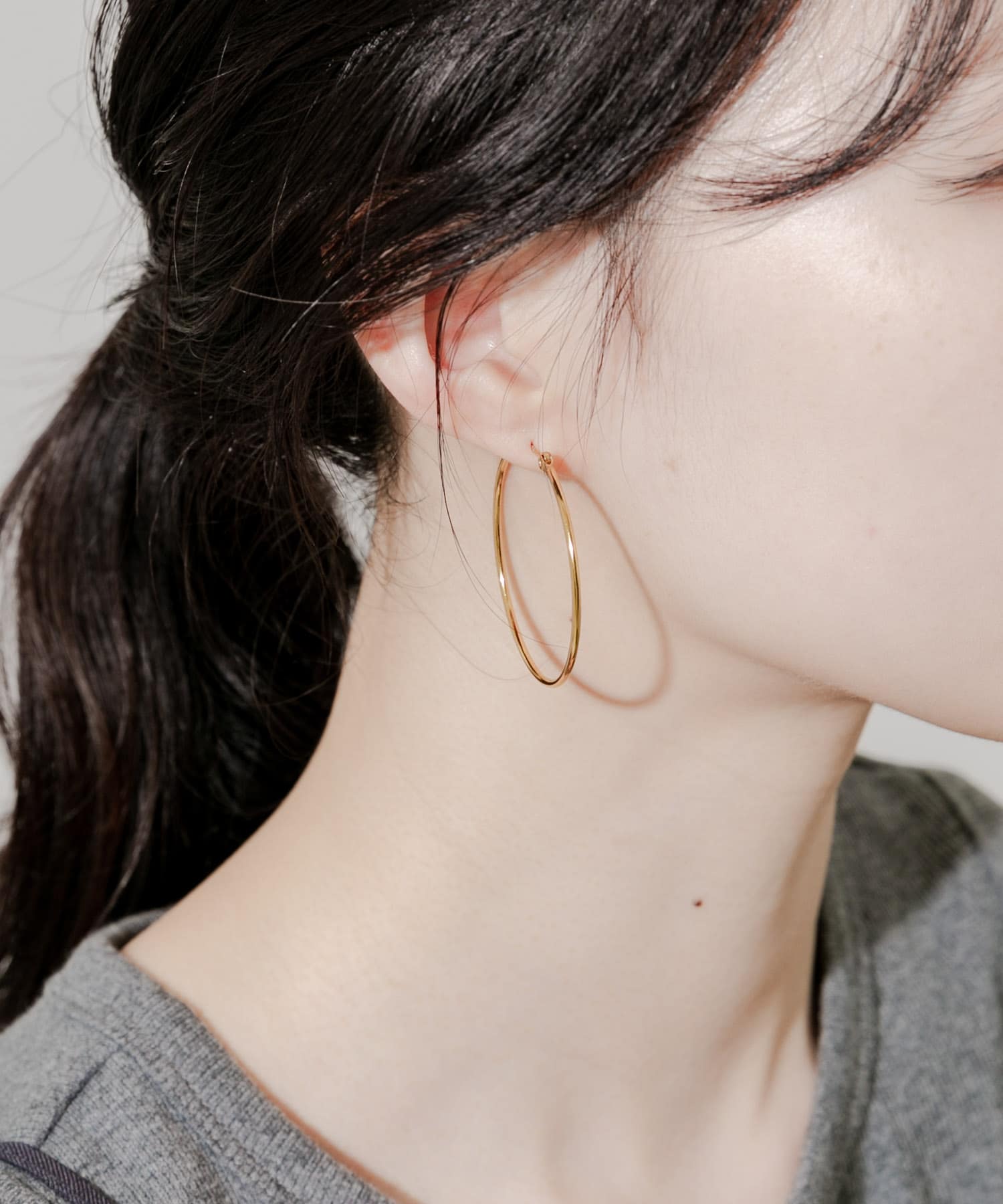 ステンレスフープピアス 40mm GLD -