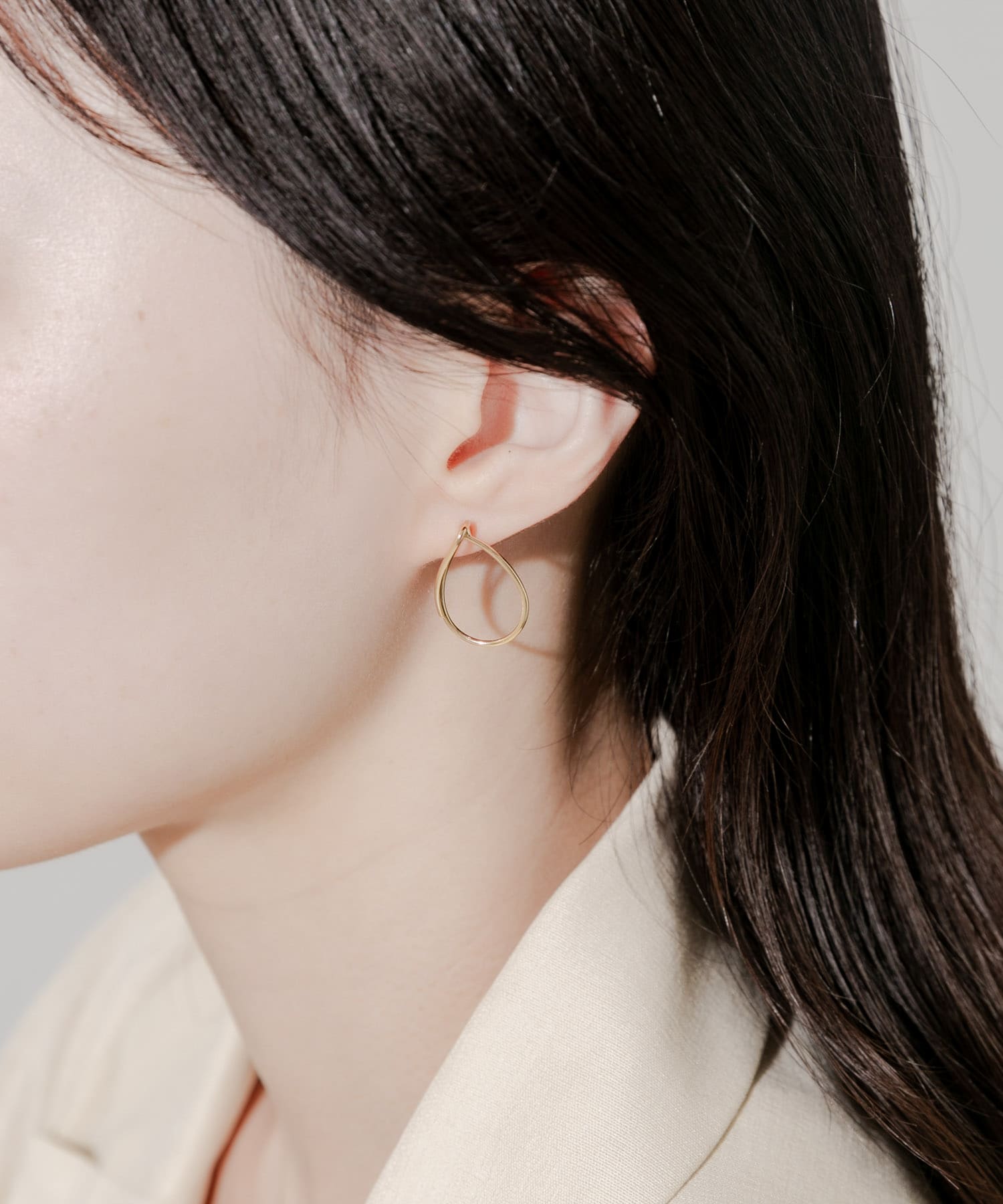 メタルスィンドロップピアス GLD -