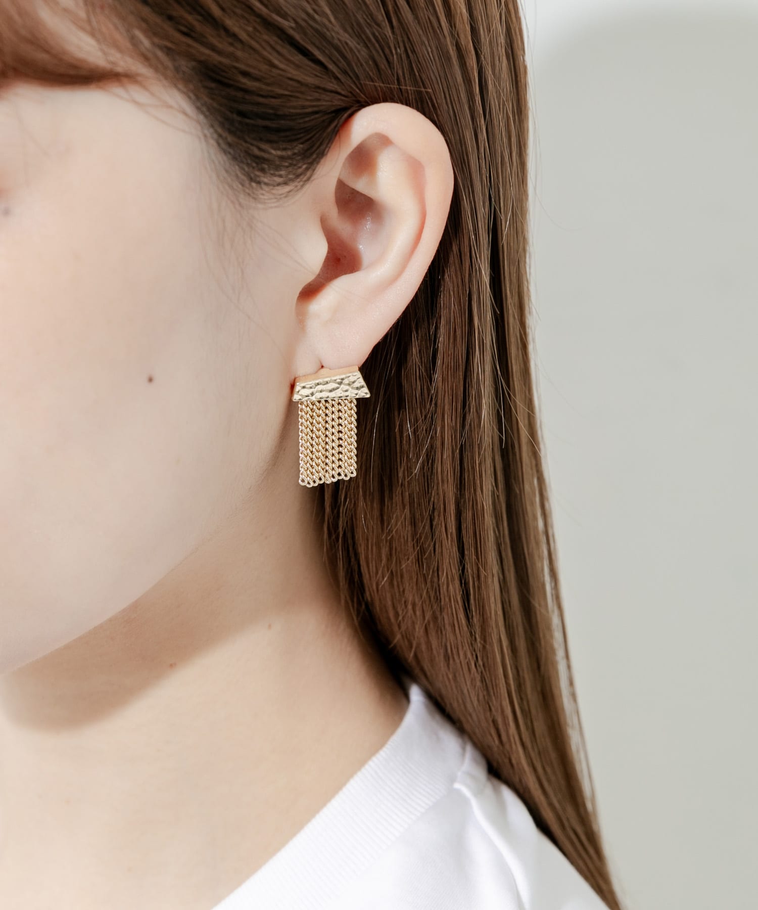 タッセルチェーンピアス GLD -
