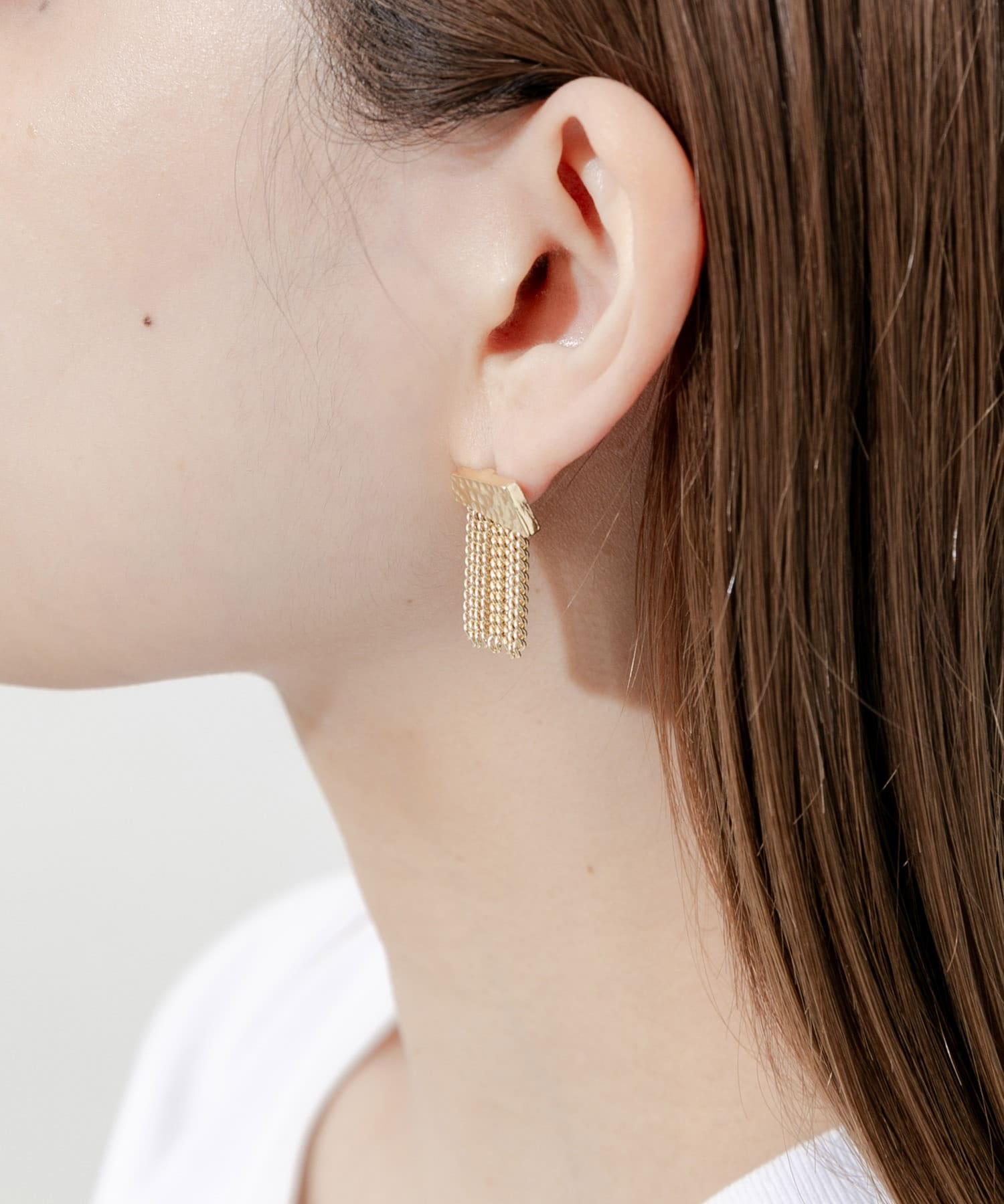 タッセルチェーンピアス GLD -