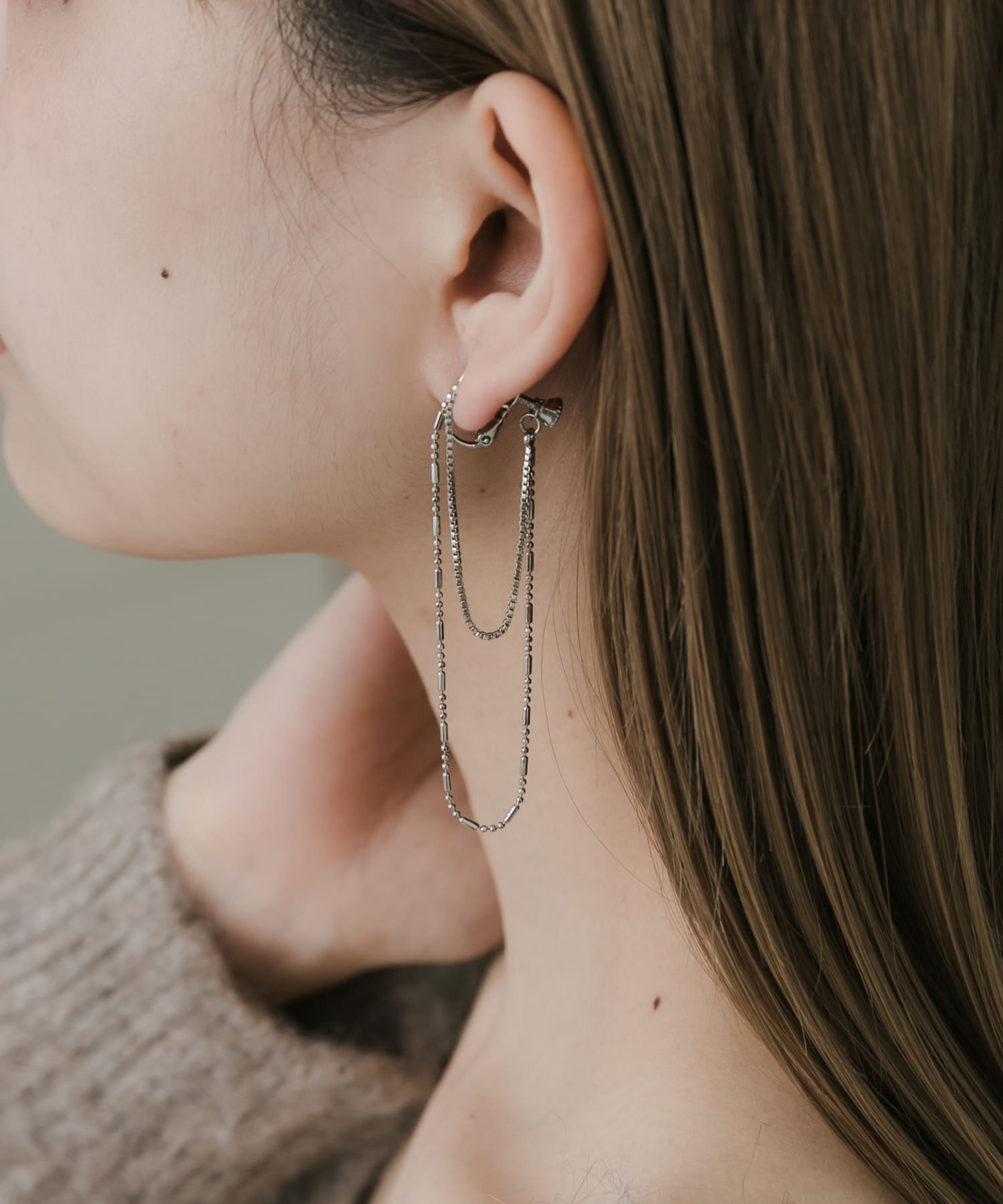 チェーンループイヤリング SLV -