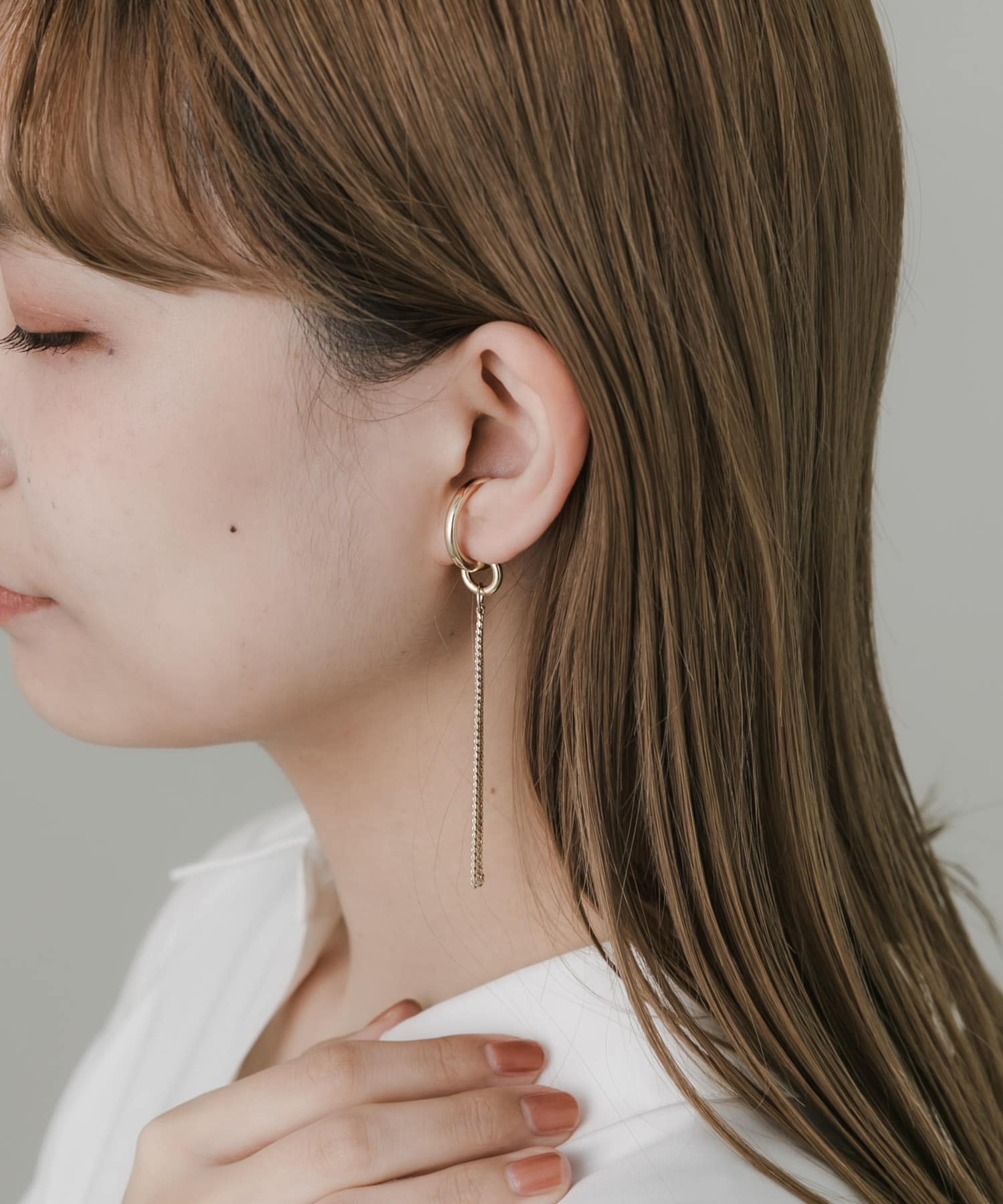 ドロップロングチェーンイヤカフ GLD -
