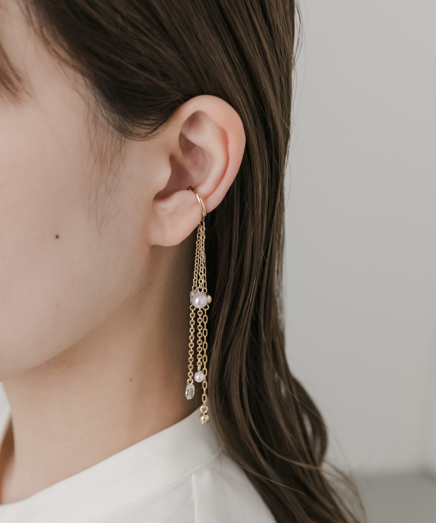 トリプルチェーンイヤカフ GLD -