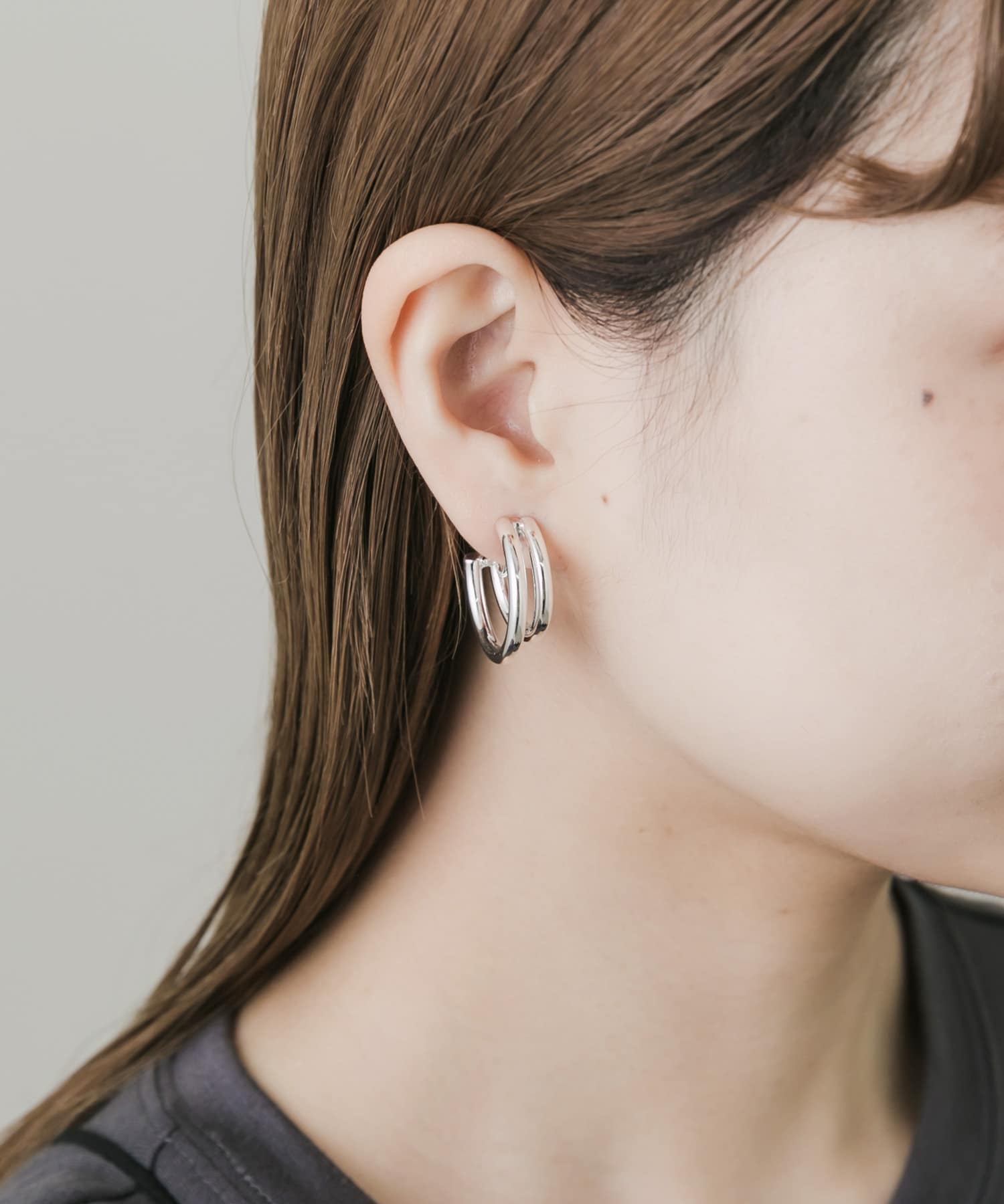 ダブルラインフープイヤリング