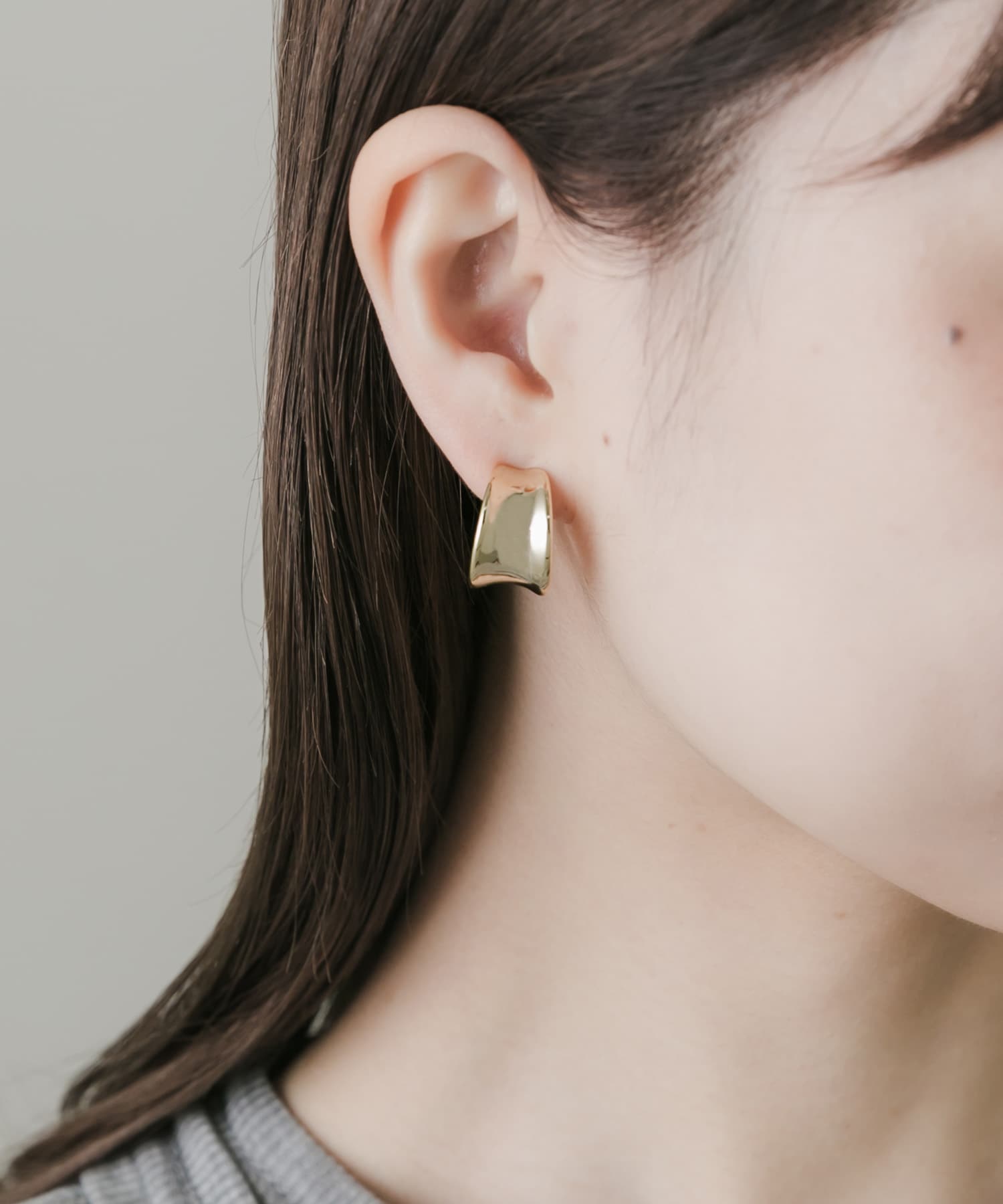 メタルワイドフープイヤリング