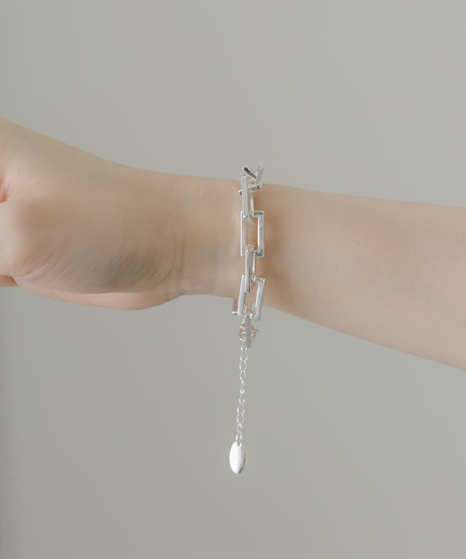 スクエアチェーンボリュームブレスレット SLV -