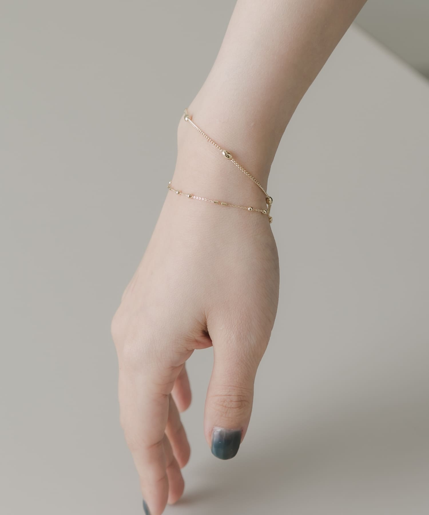 ボールチェーン2セットブレスレット GLD -